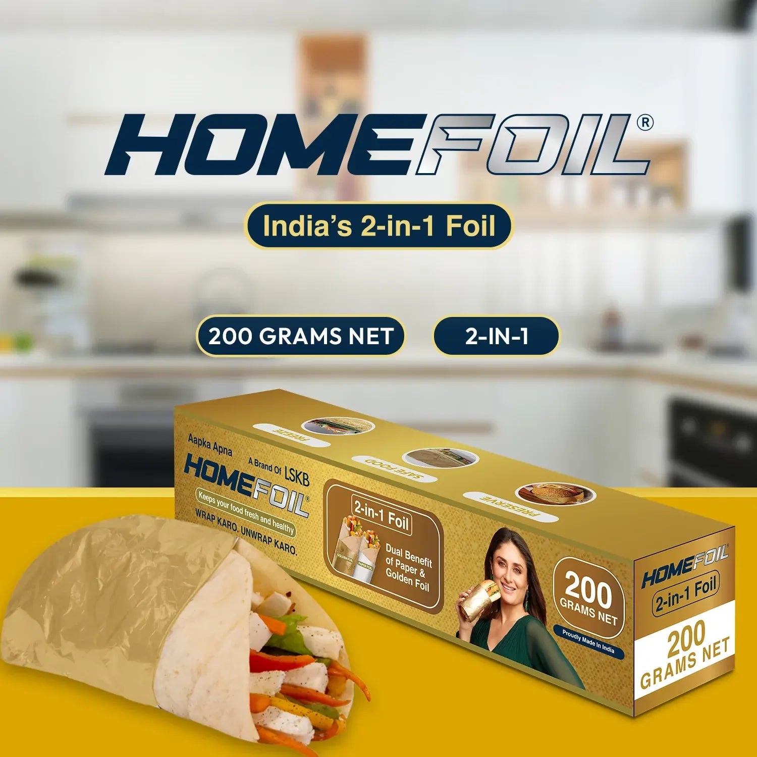 HOMEFOIL 2-in-1 Paper & Golden Foil (200 Grams)
