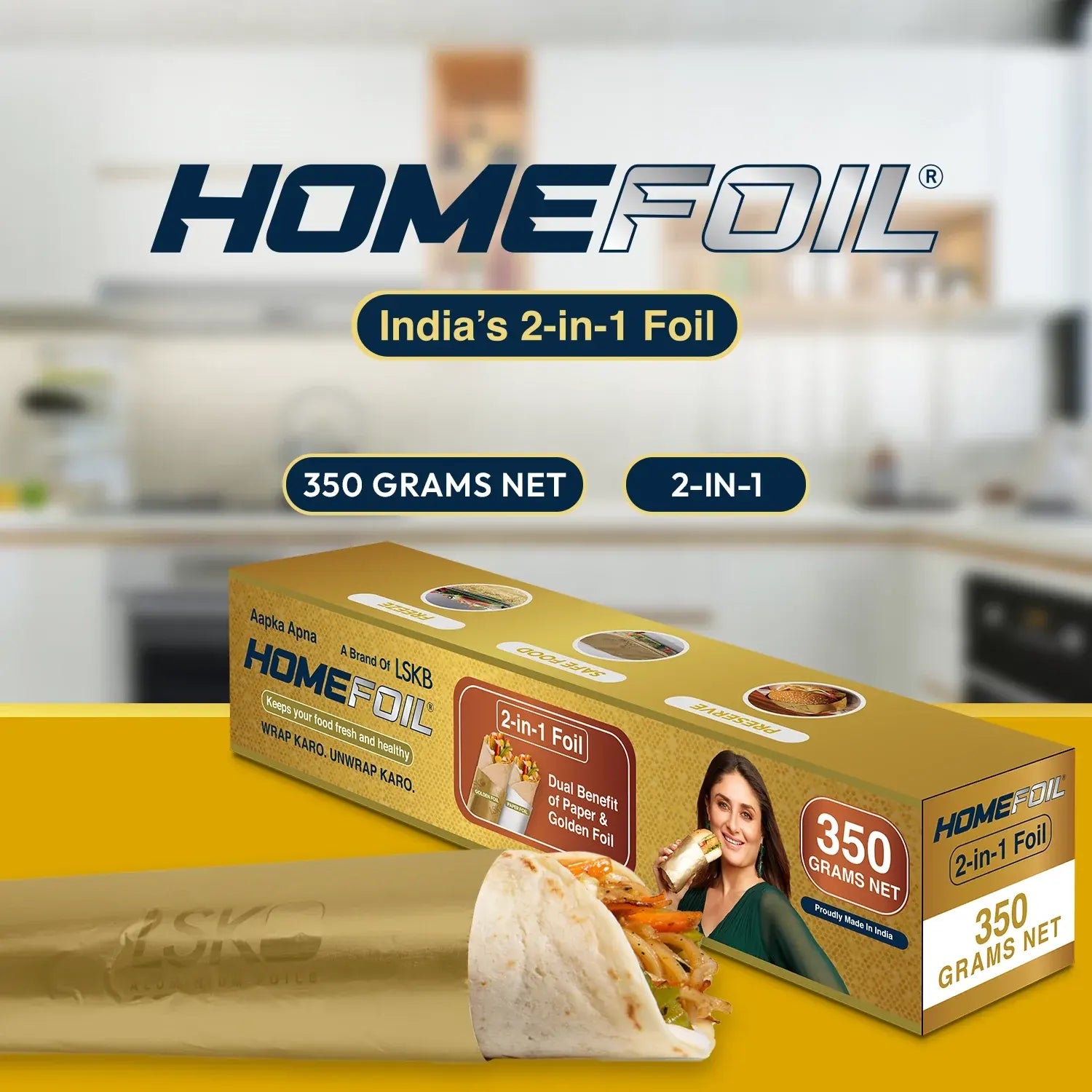 HOMEFOIL 2-in-1 Paper & Golden Foil (350 Grams)