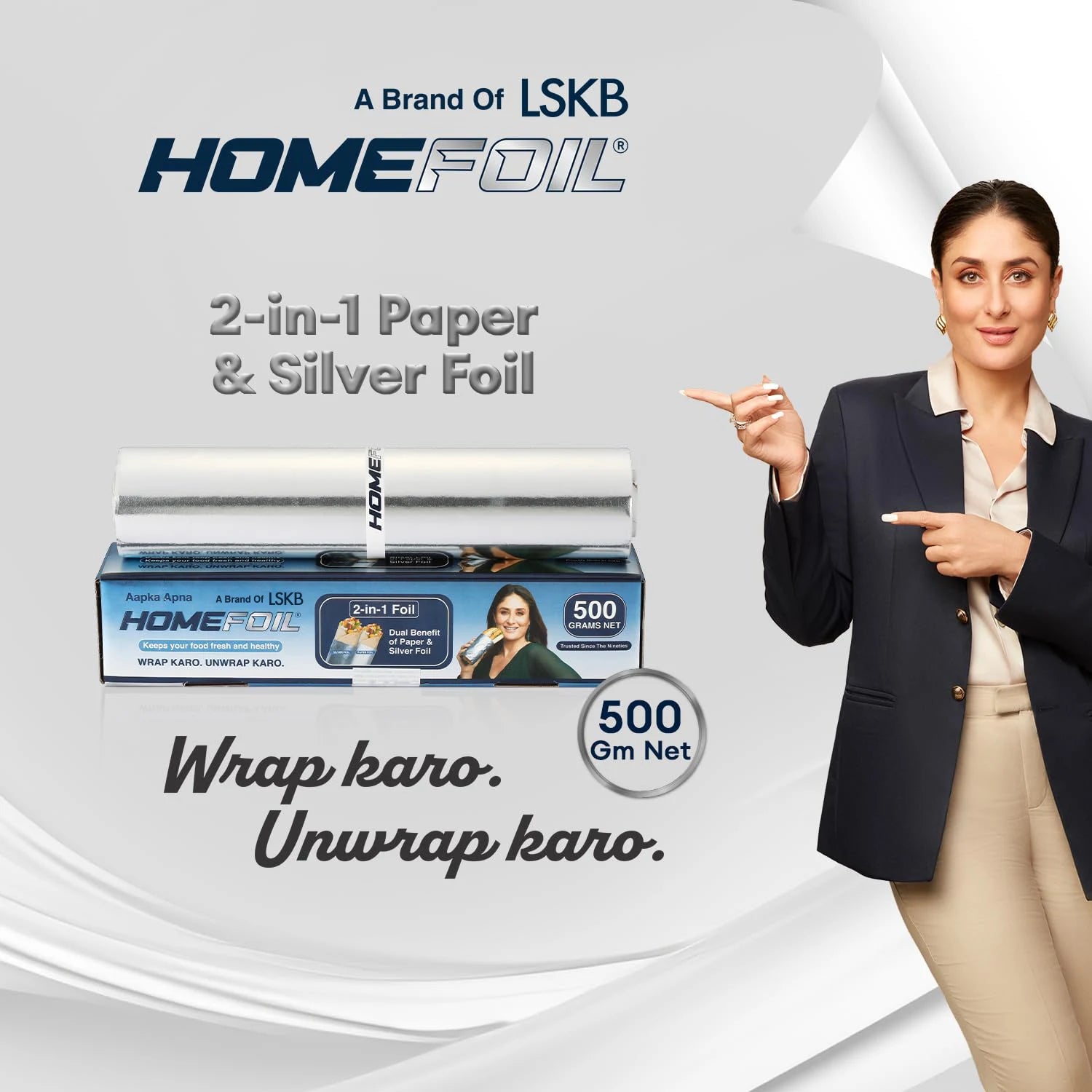 HOMEFOIL 2-in-1 Paper & Silver Foil (500 Grams)