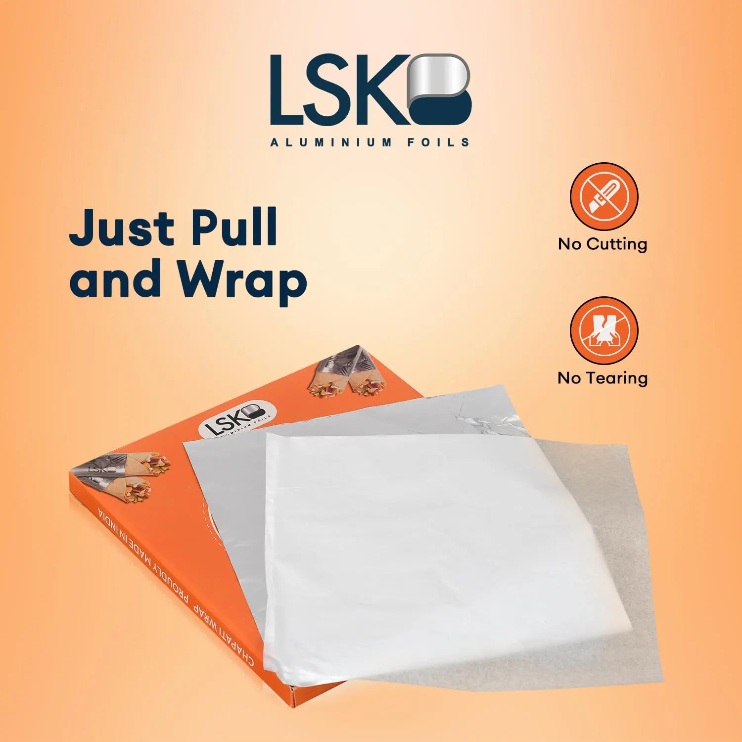 Chapati Wrap | 100 Pre-Cut Roti Wrapping Aluminium Foil Sheets