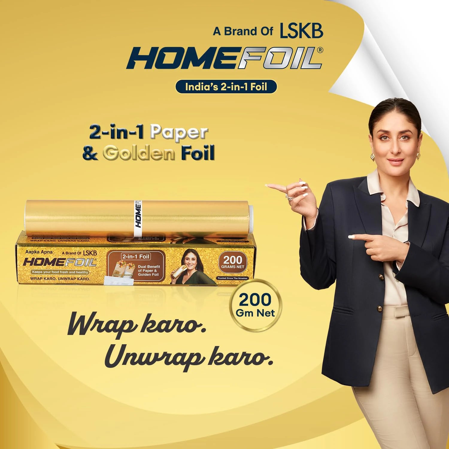 HOMEFOIL 2-in-1 Paper & Golden Foil (200 Grams)