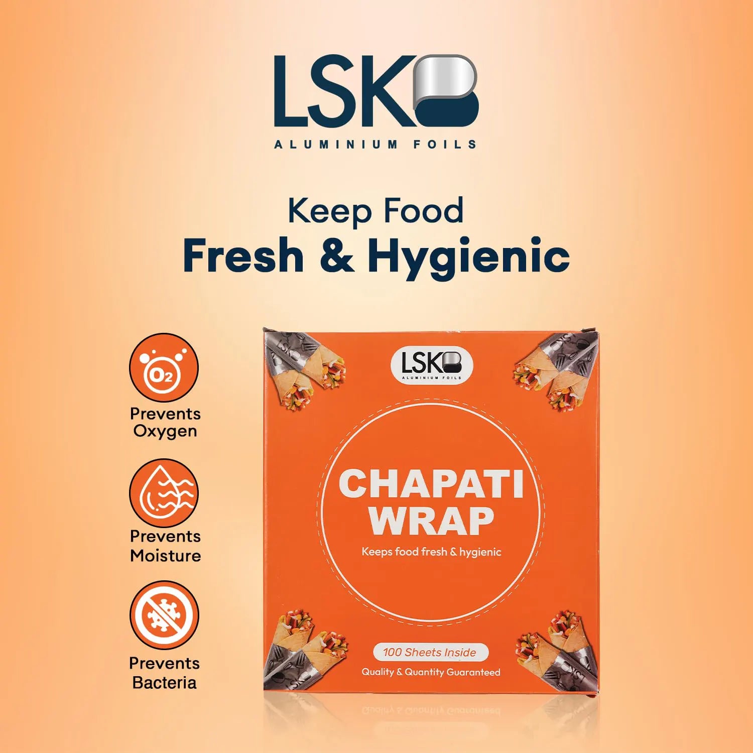 Chapati Wrap | 100 Pre-Cut Roti Wrapping Aluminium Foil Sheets