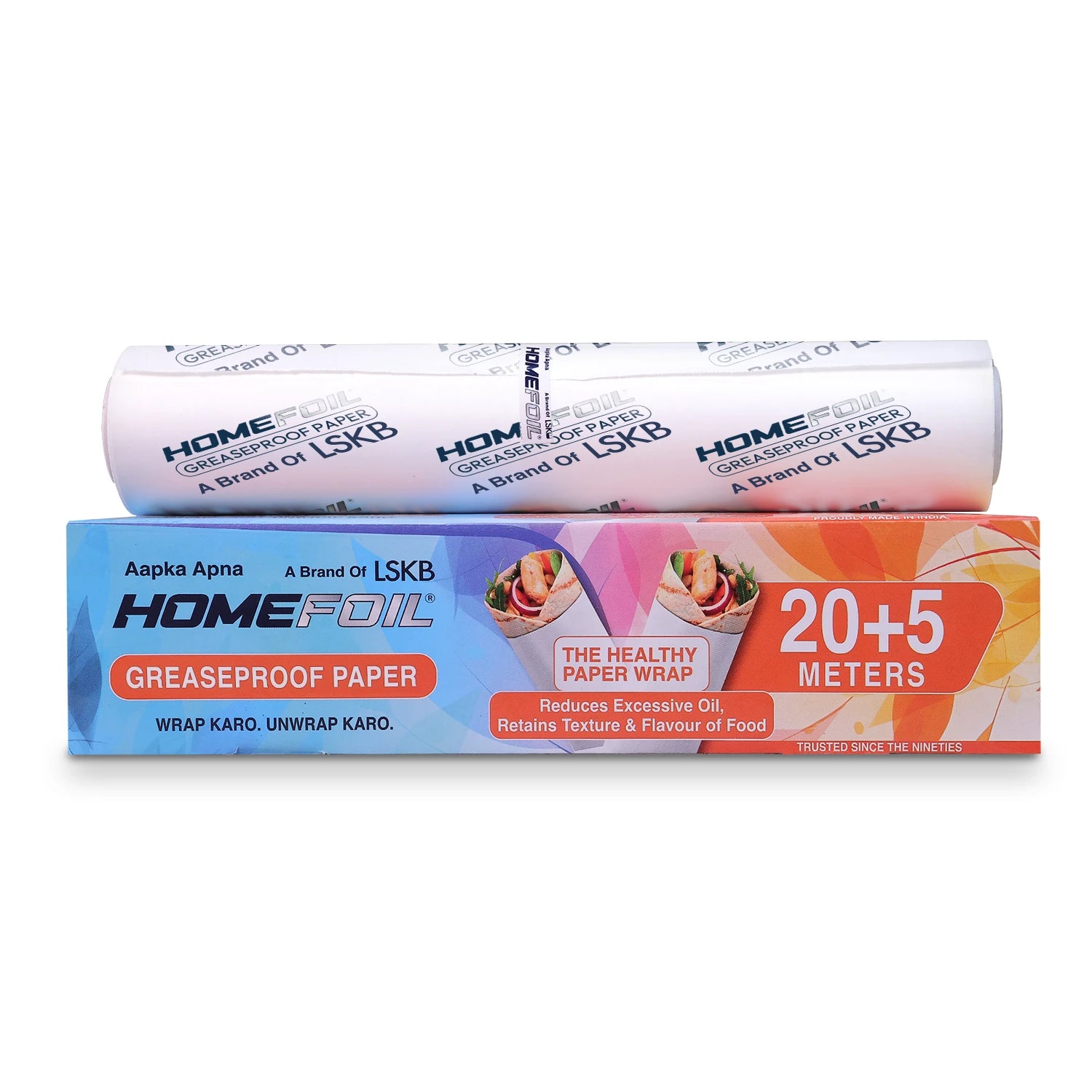 Greaseproof Food Wrapping Paper Roll 20+5 Meter