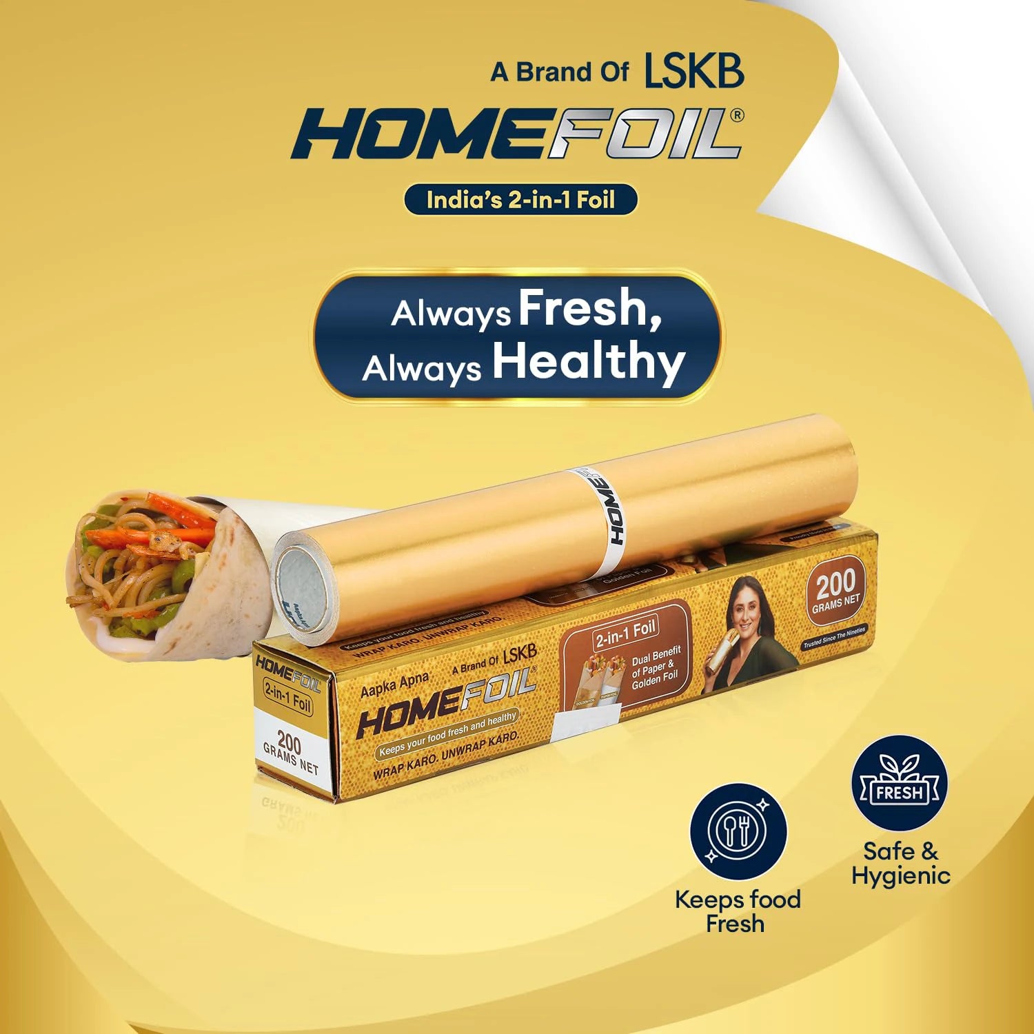 HOMEFOIL 2-in-1 Paper & Golden Foil (200 Grams)