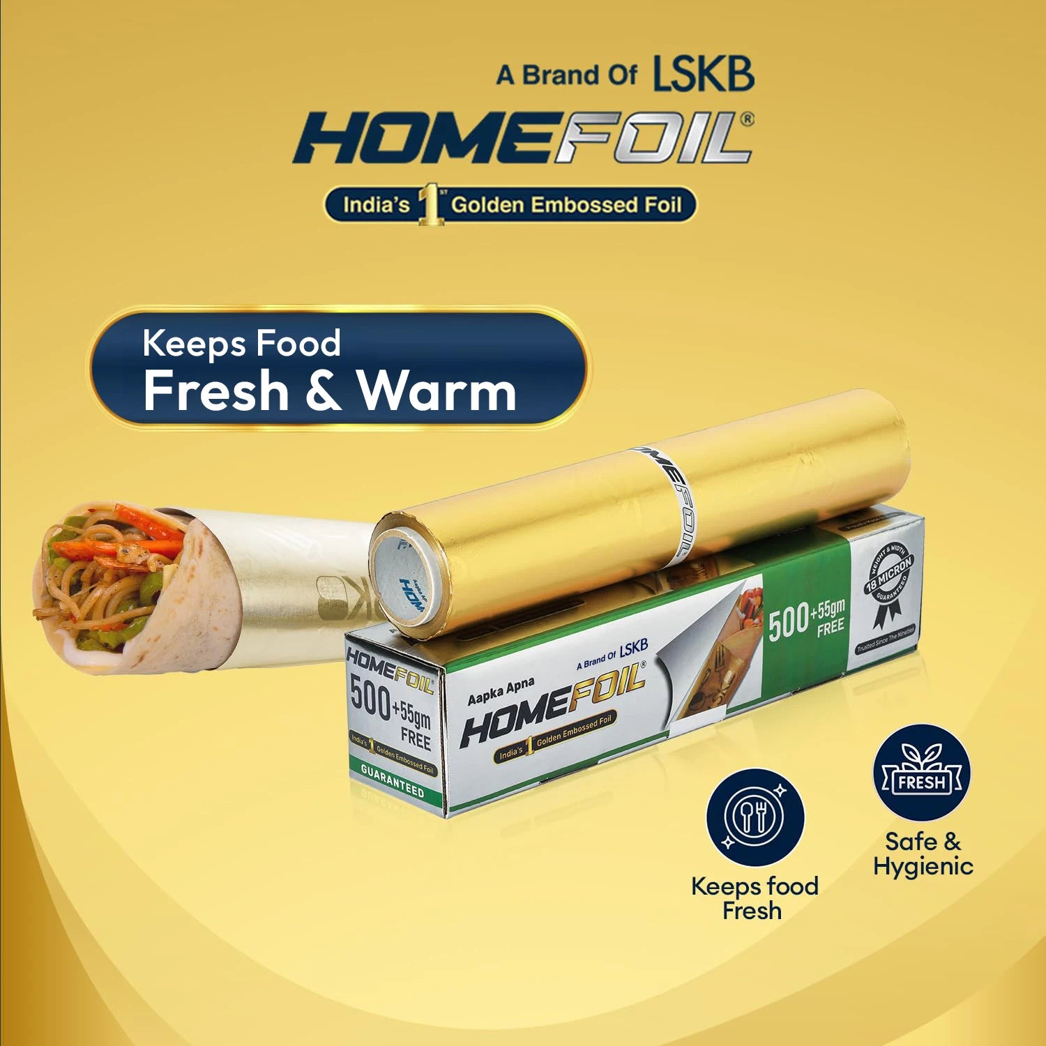 HOMEFOIL 500+55 gm Free Golden Embossed Foil