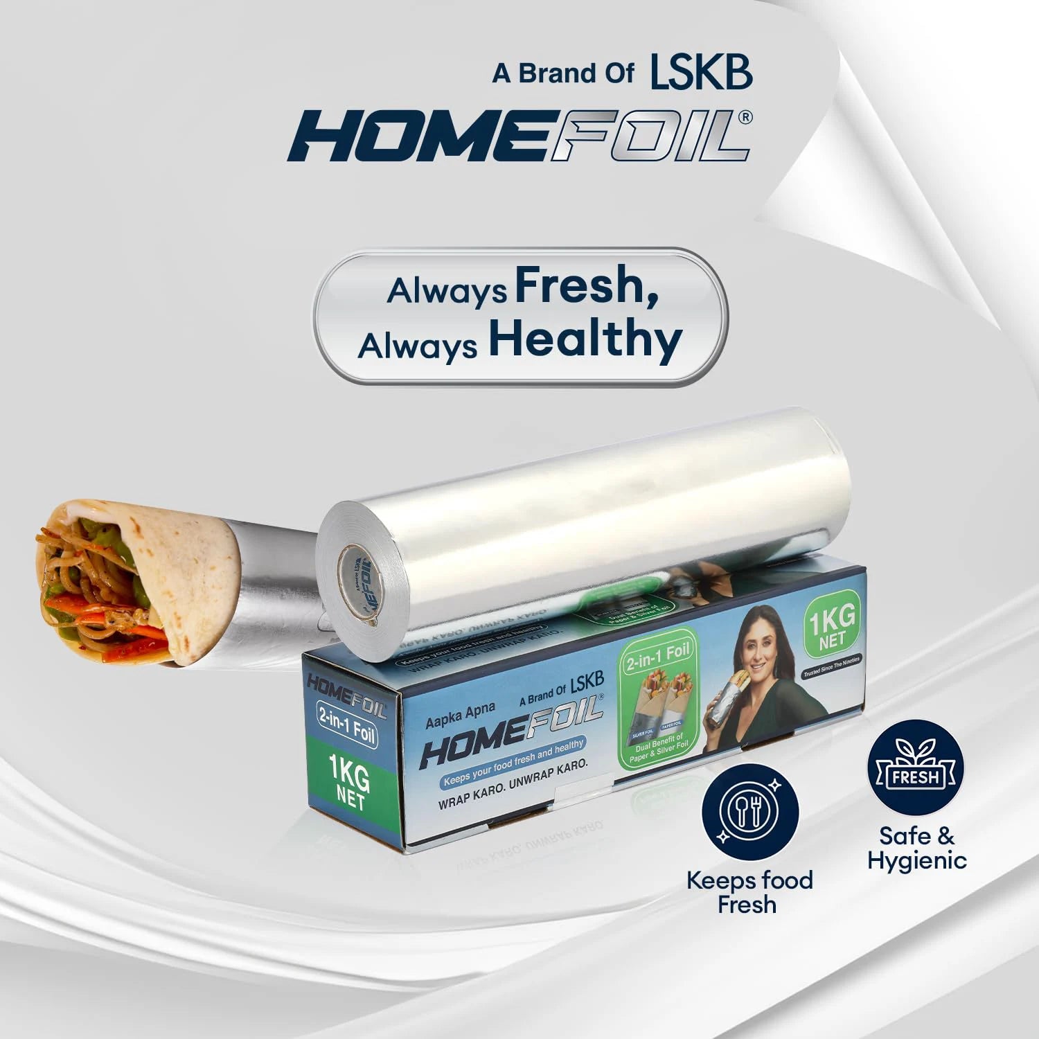 HOMEFOIL 2-in-1 Paper & Silver Foil (1 KG Net)