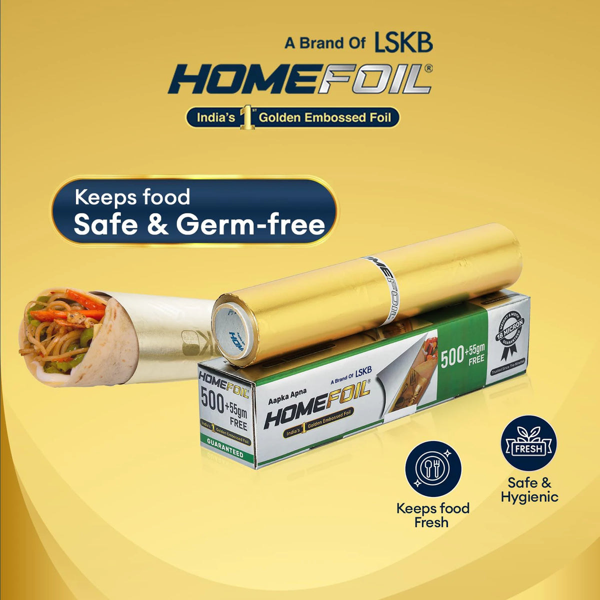 The Kitchen Starter - Golden Embossed Foil (500+55gm) + Greaseproof Paper (40M)