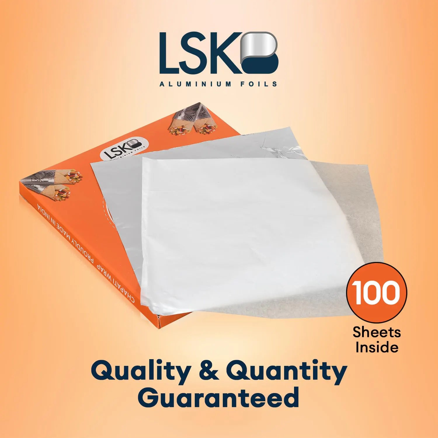 Chapati Wrap | 100 Pre-Cut Roti Wrapping Aluminium Foil Sheets