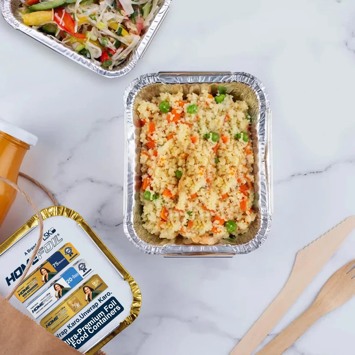 HOMEFOIL Golden Coated Containers 450ml