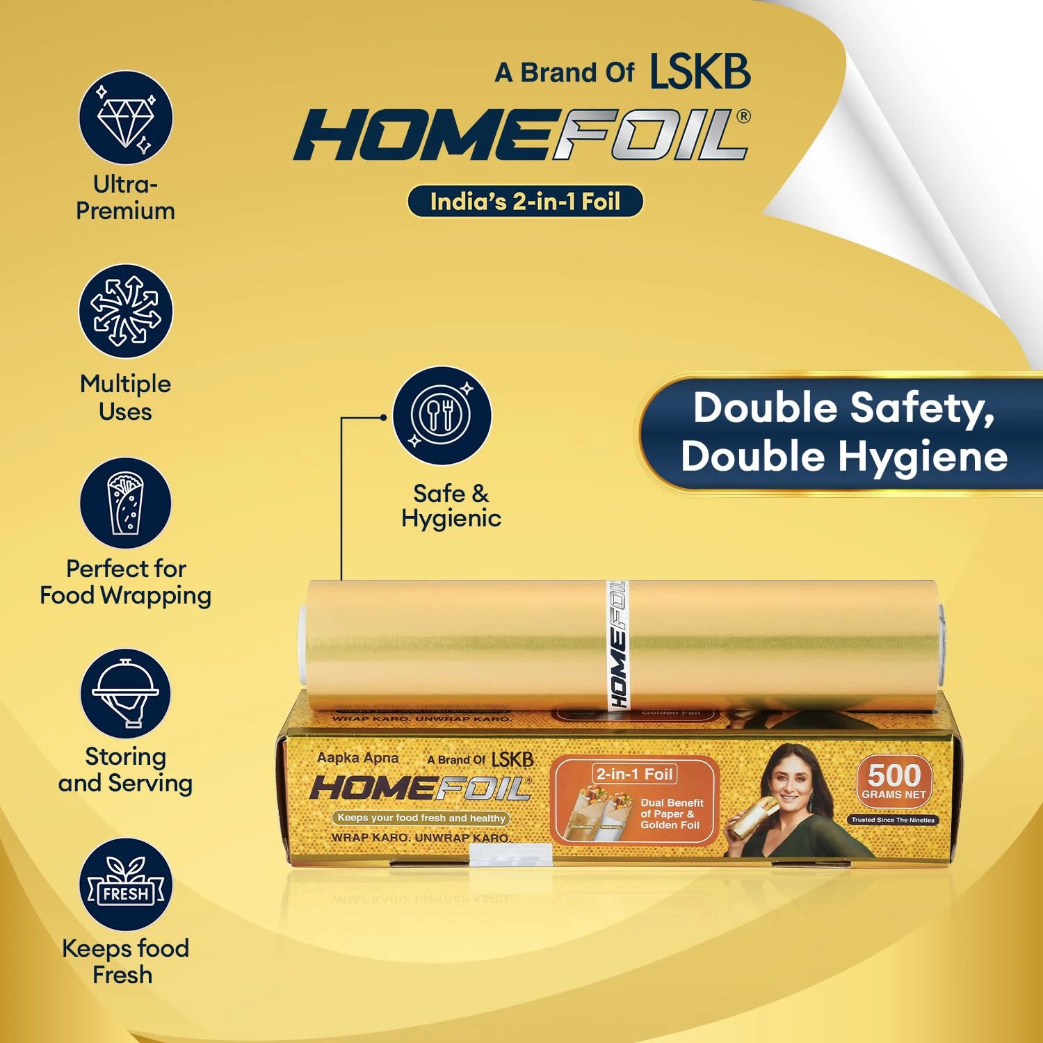 HOMEFOIL 2-in-1 Paper & Golden Foil (500 Grams)