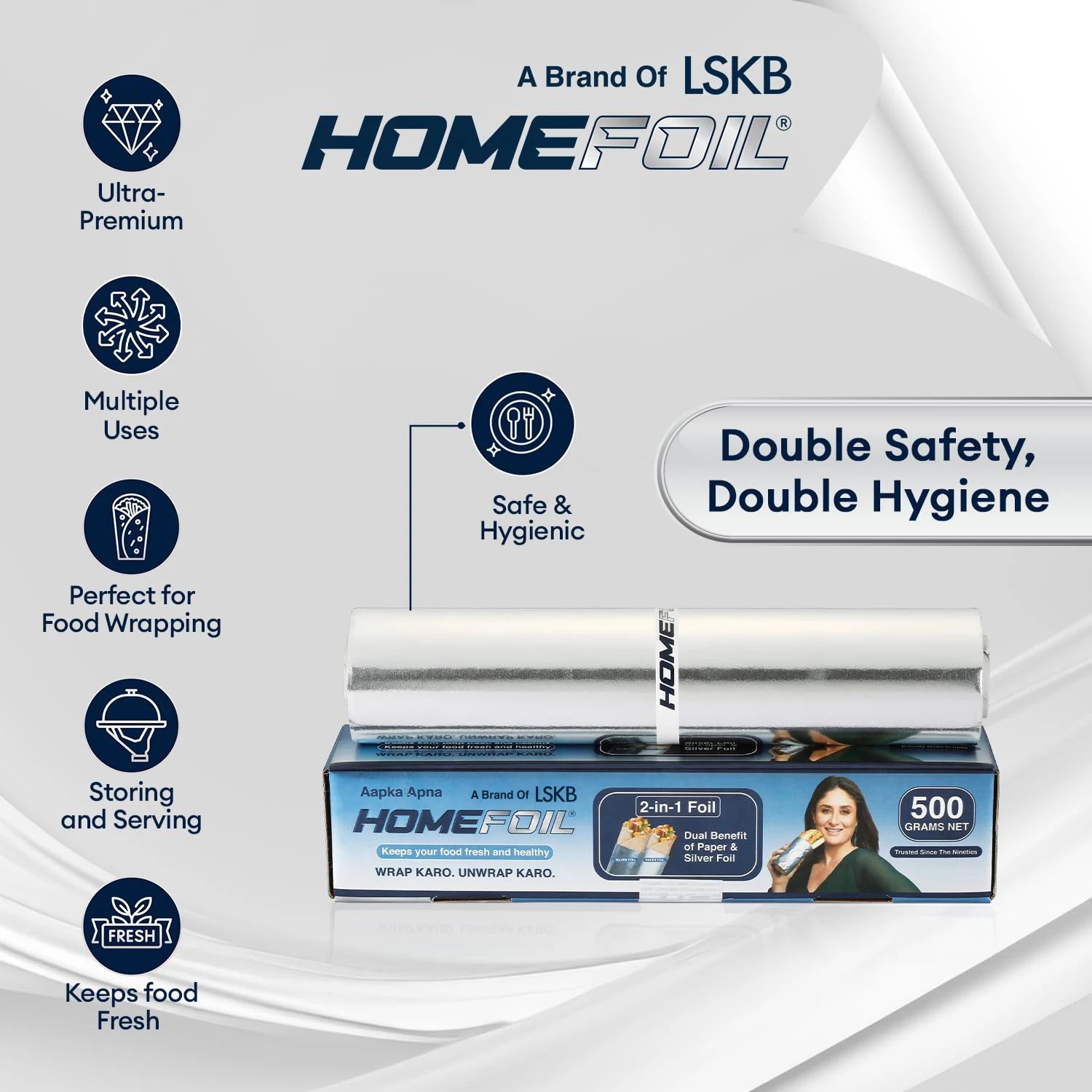 HOMEFOIL 2-in-1 Paper & Silver Foil (500 Grams)