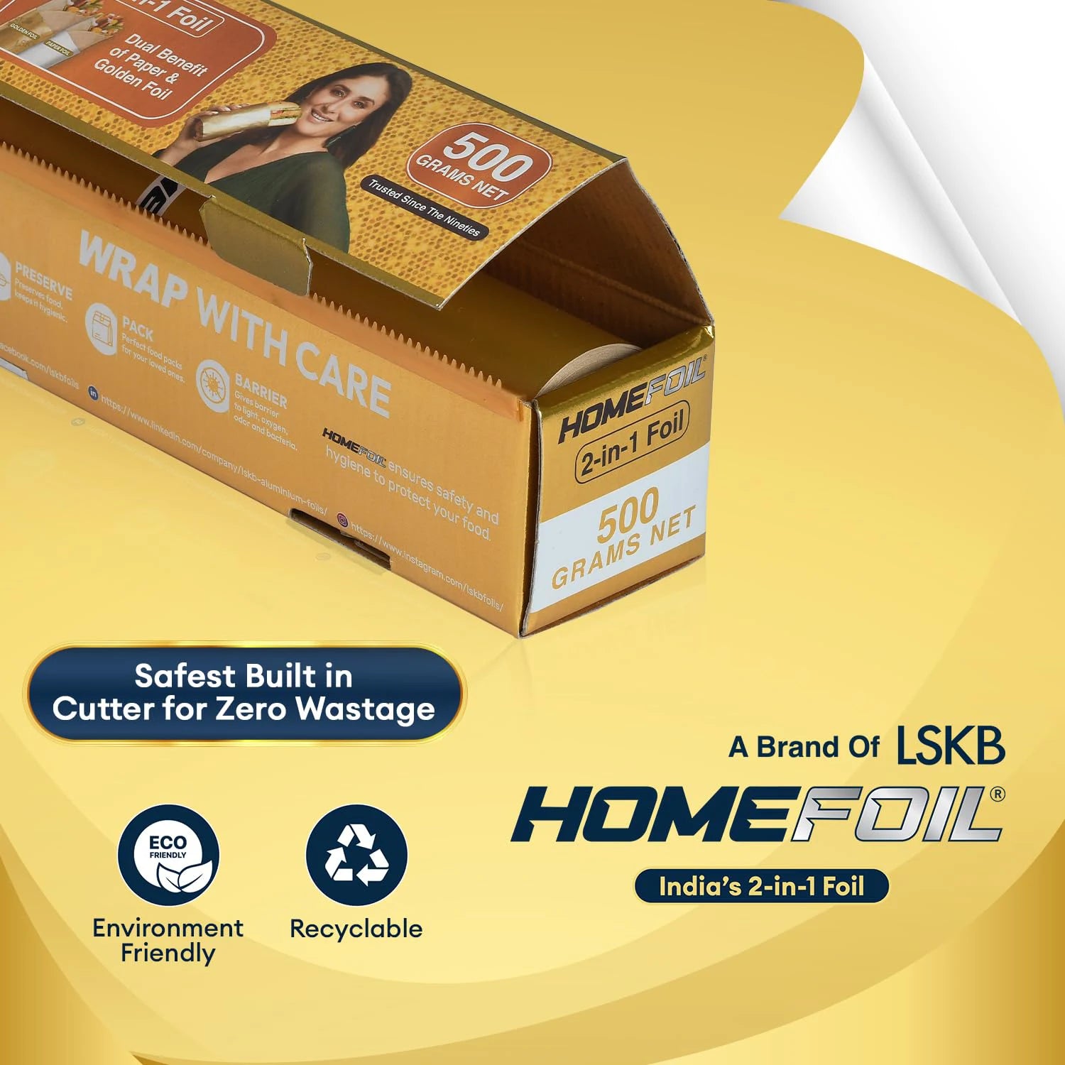 HOMEFOIL 2-in-1 Paper & Golden Foil (500 Grams)
