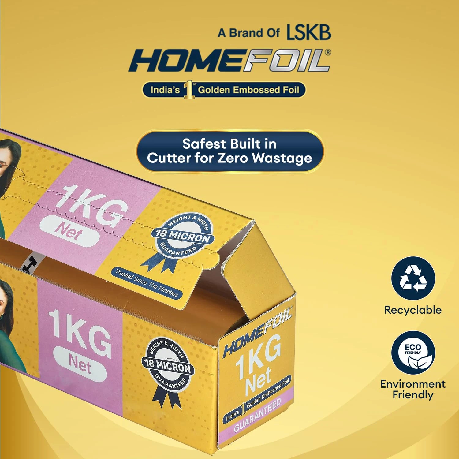 HOMEFOIL 1 Kg Net Golden Embossed Foil (Pack of 2)