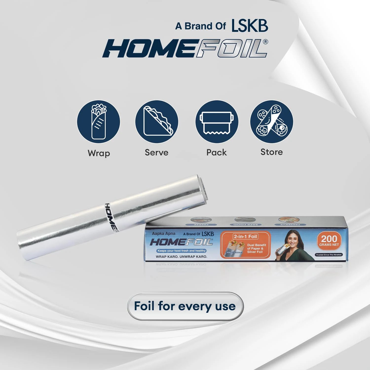 HOMEFOIL 2-in-1 Paper & Silver Foil (200 Grams)