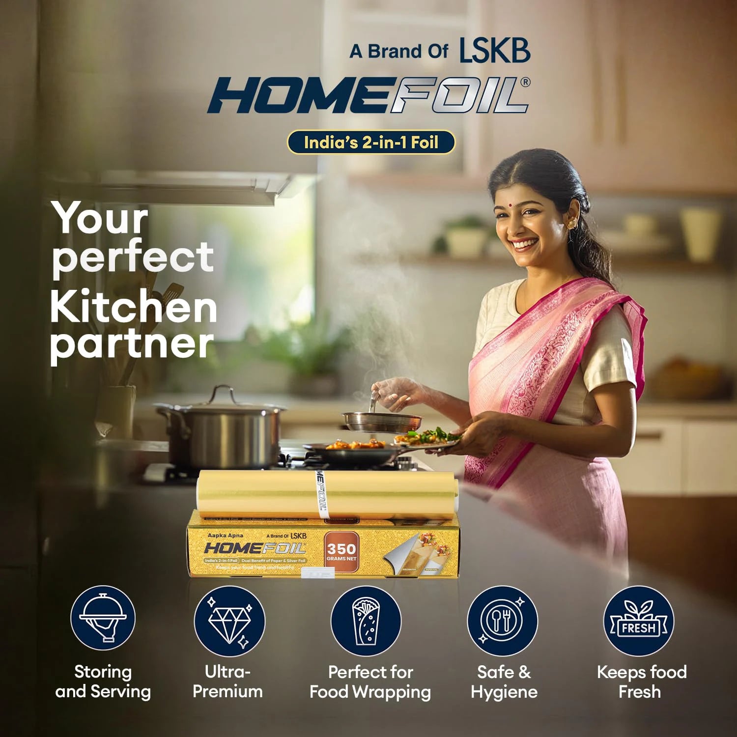 HOMEFOIL 2-in-1 Paper & Golden Foil (350 Grams)