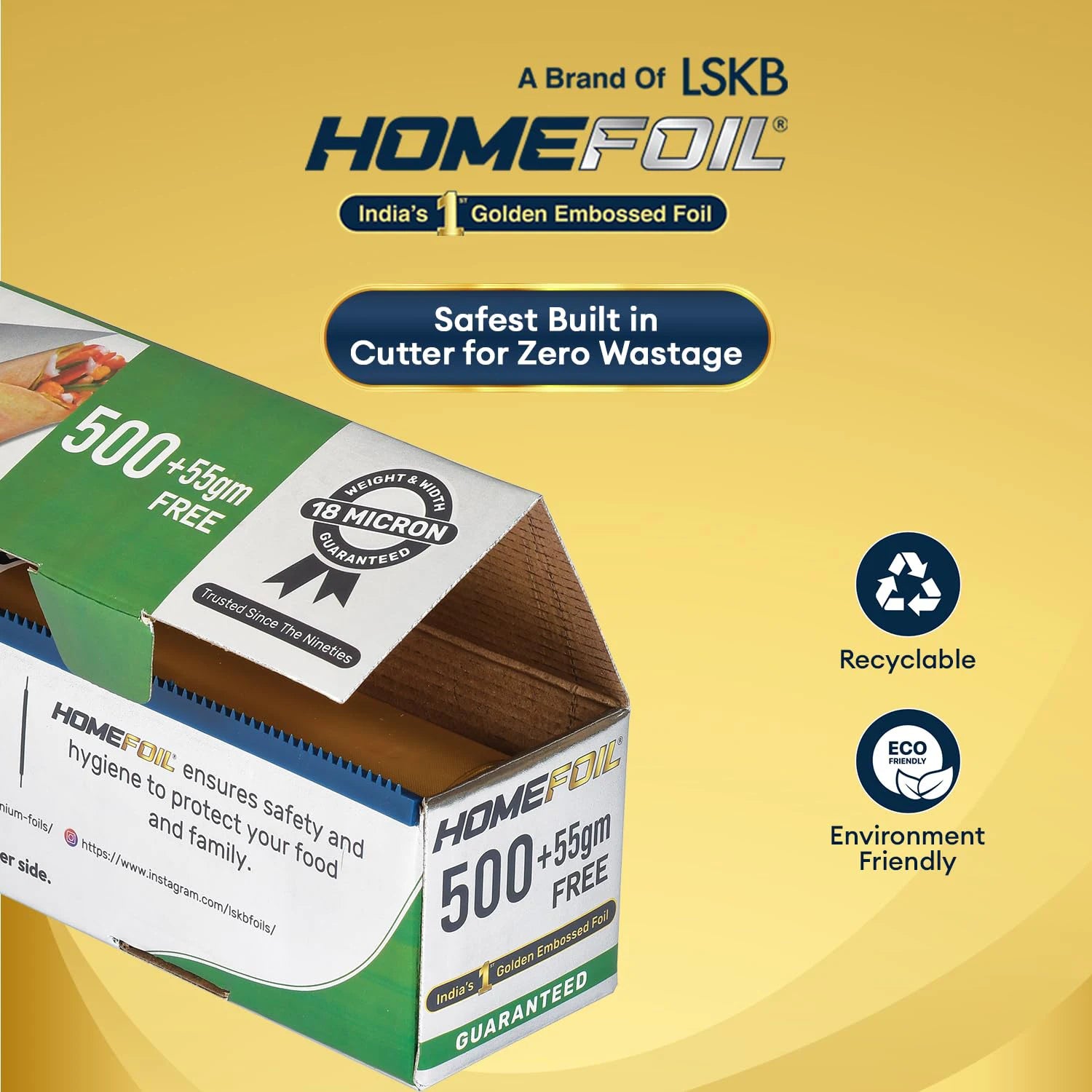 HOMEFOIL 500+55 gm Free Golden Embossed Foil