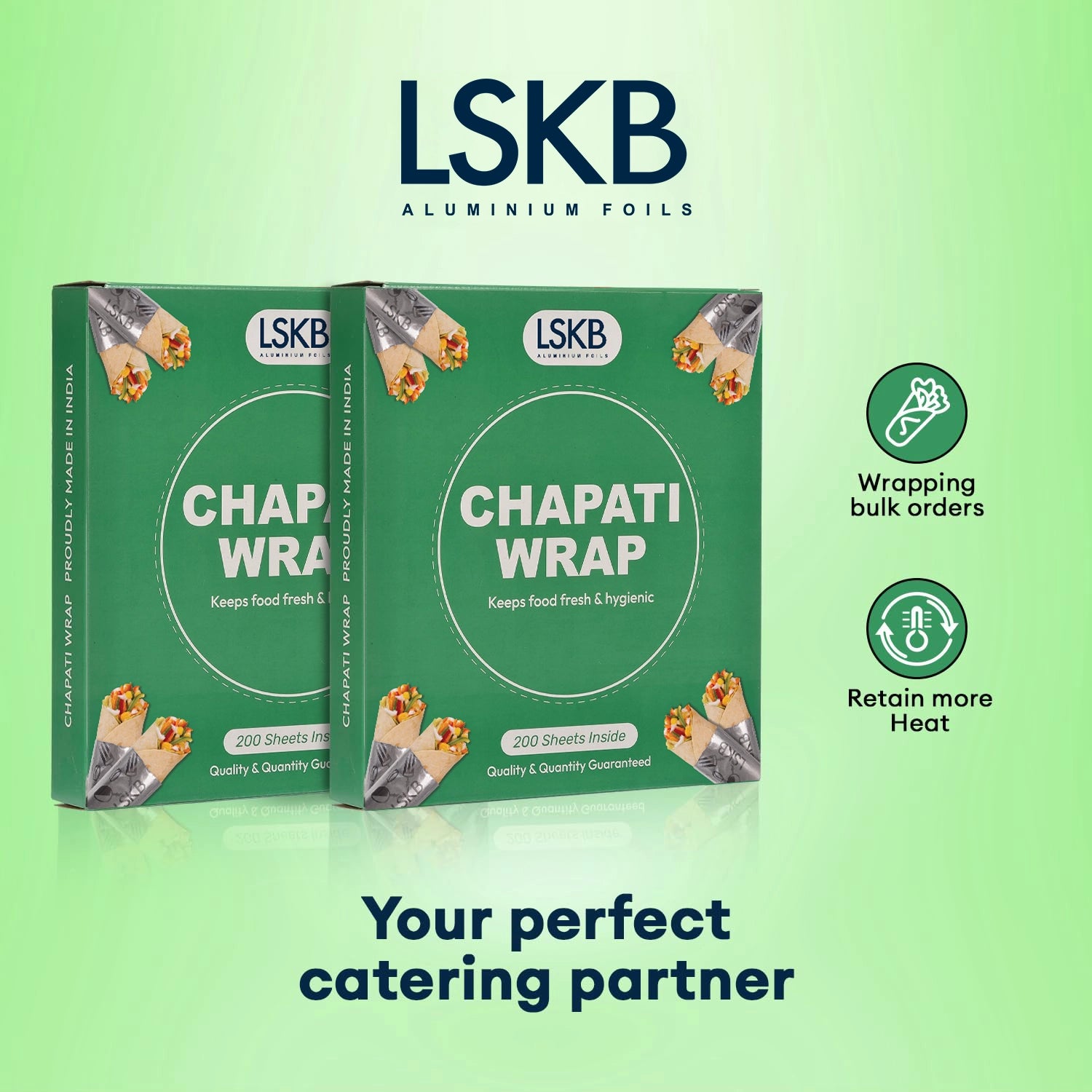 Chapati Wrap | 200 Pre-Cut Roti Wrapping Aluminium Foil Sheets