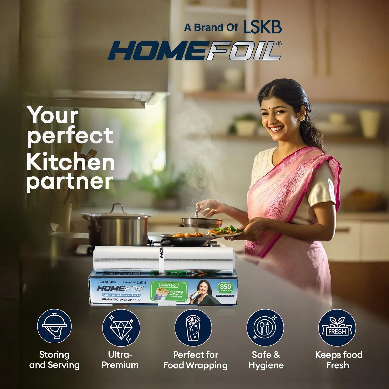 HOMEFOIL 2-in-1 Paper & Silver Foil (350 Grams)