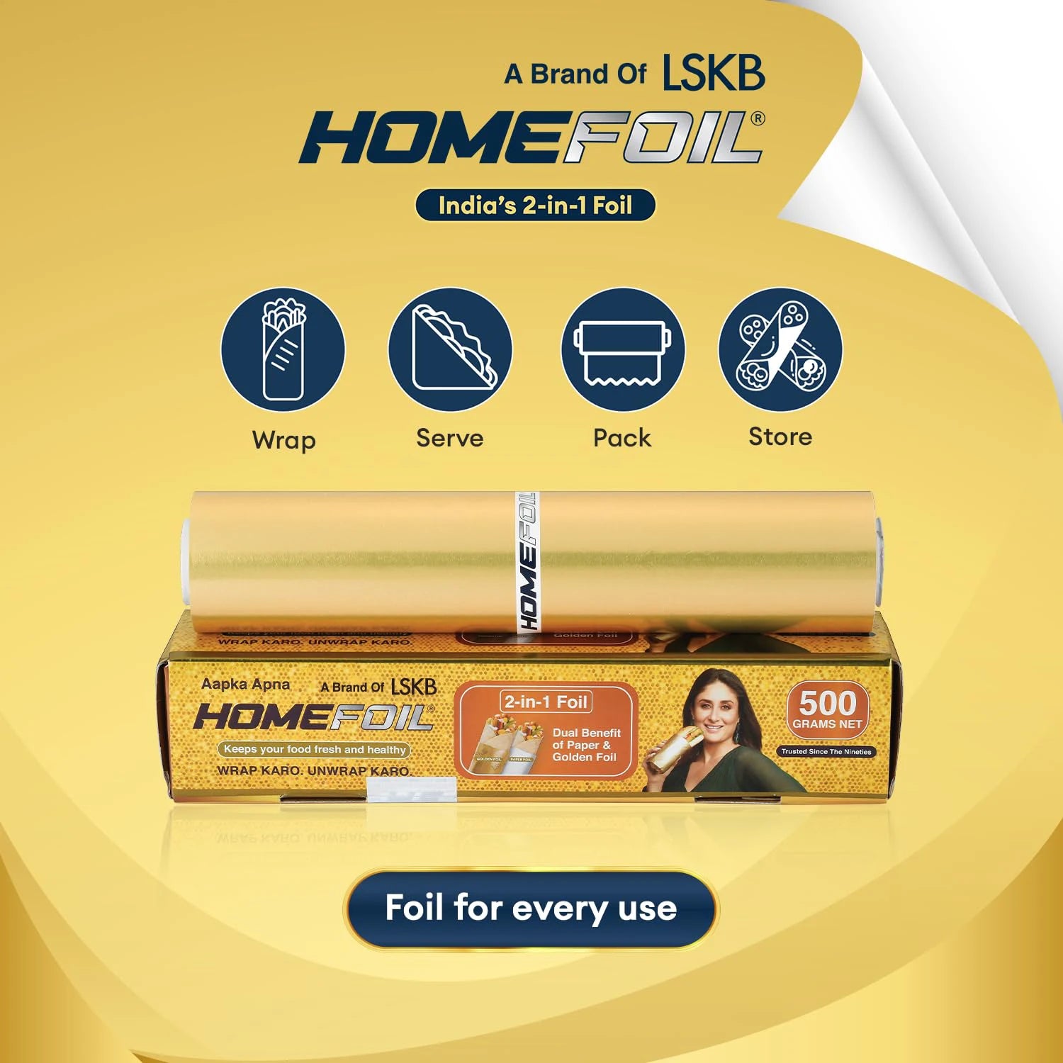 HOMEFOIL 2-in-1 Paper & Golden Foil (500 Grams)