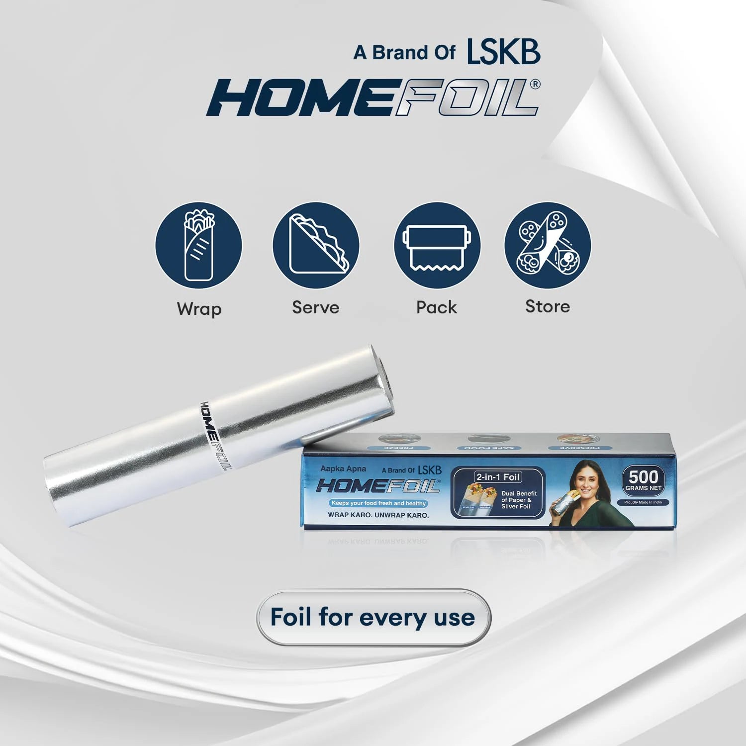 HOMEFOIL 2-in-1 Paper & Silver Foil (500 Grams)