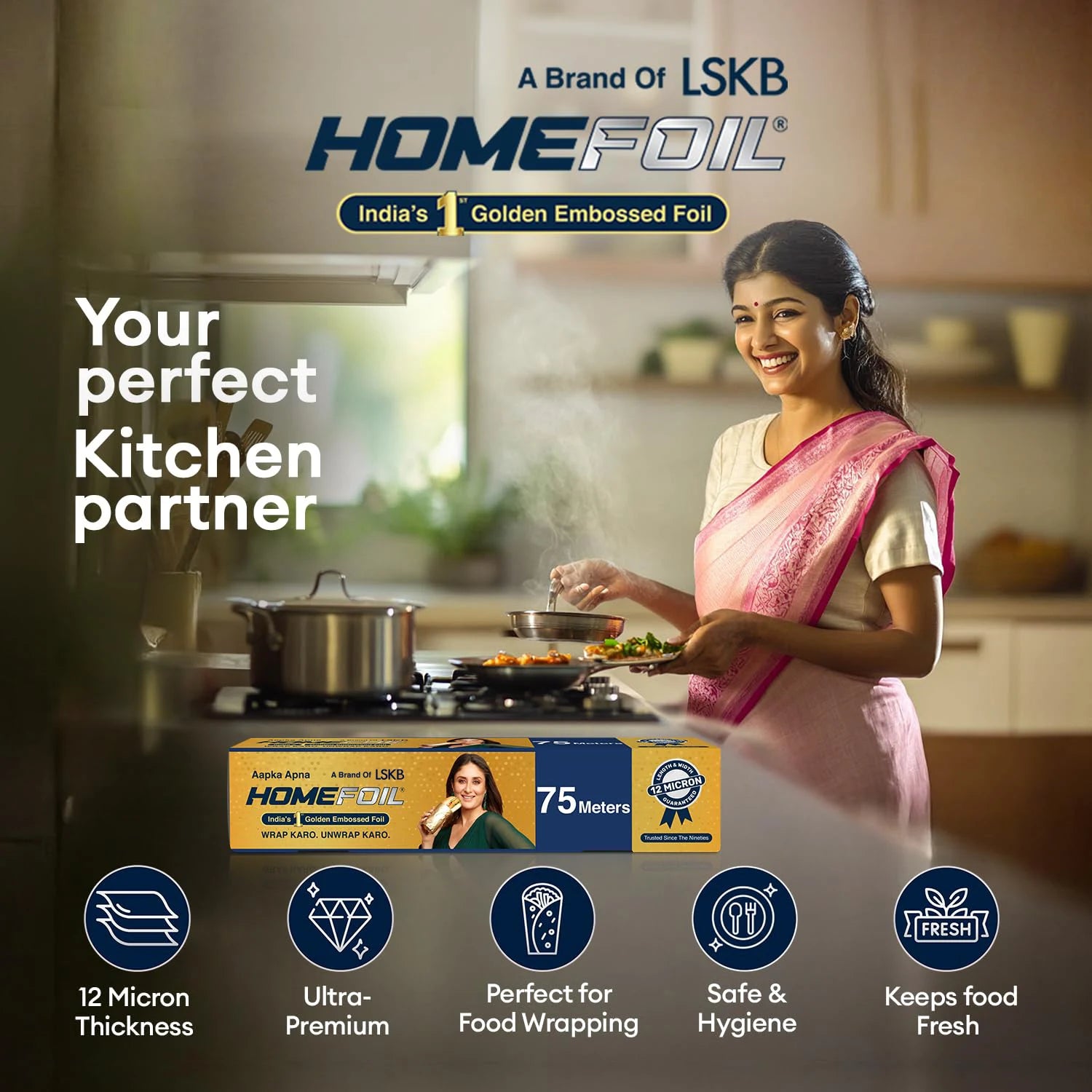 HOMEFOIL 75 Meters Golden Embossed Foil