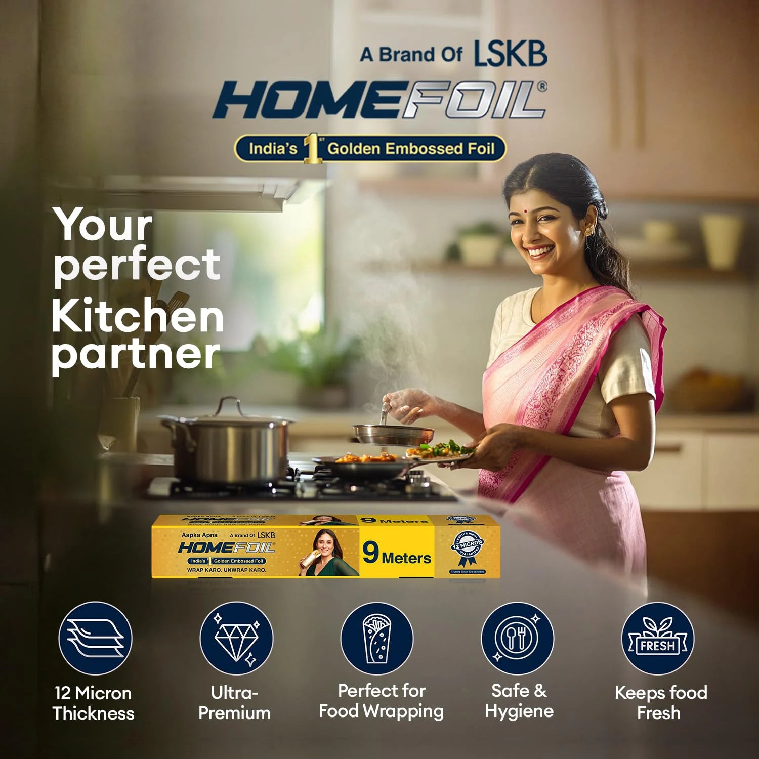 HOMEFOIL 9 Meters Golden Embossed Foil