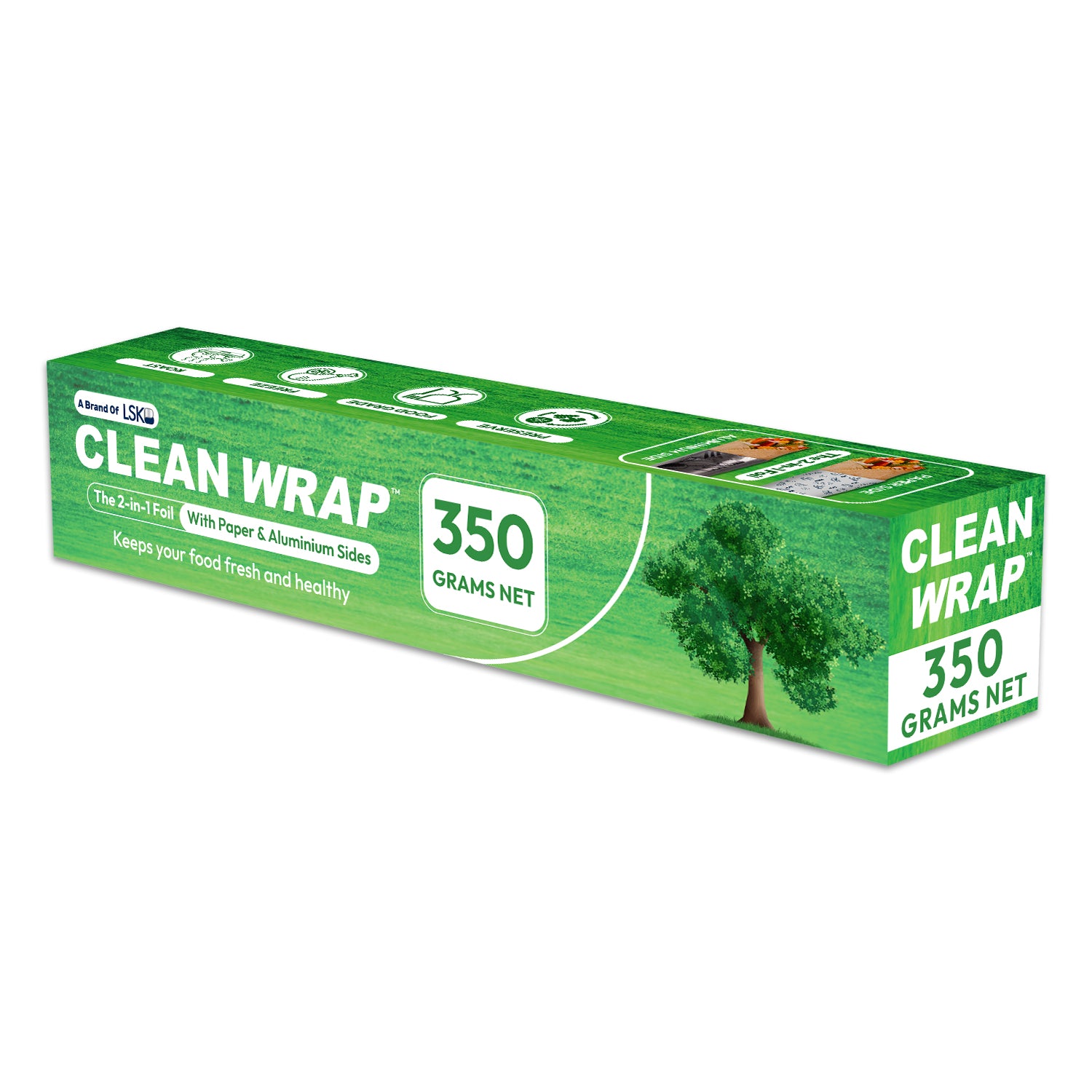 CLEAN WRAP 2-in-1 Paper & Aluminium Foil (350 Grams)