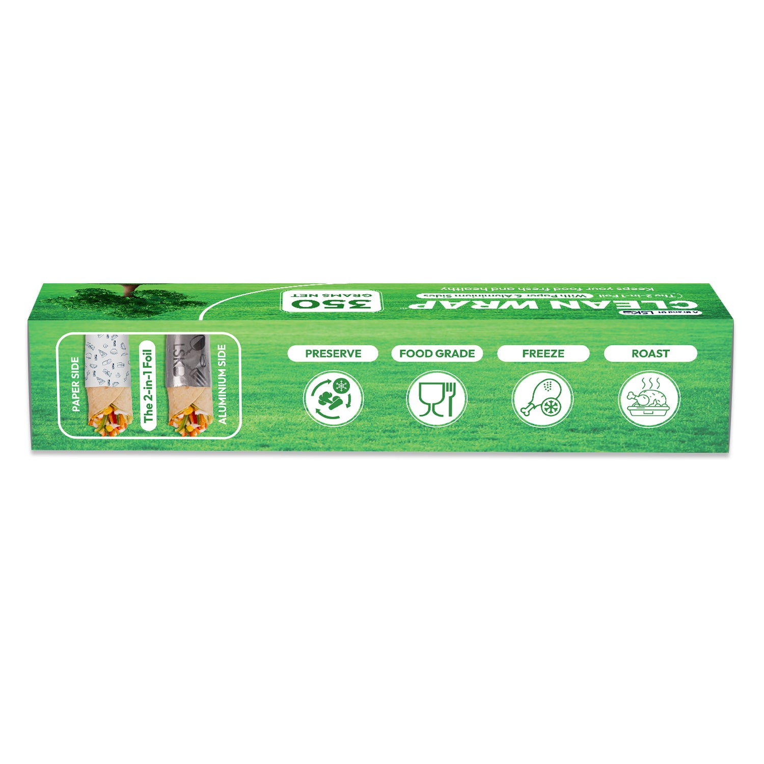 CLEAN WRAP 2-in-1 Paper & Aluminium Foil (350 Grams)