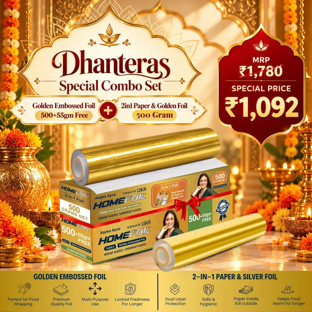 Dhanters Sale - 2-in-1 Paper & Golden Foil (500 Grams) + Golden Embossed Foil (500+55 gm)