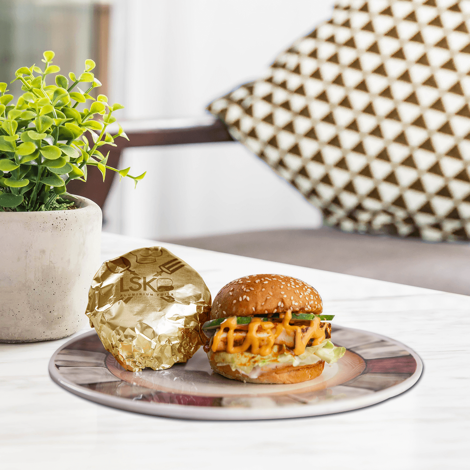 HOMEFOIL 9 Meters Golden Embossed Foil (Pack of 3)