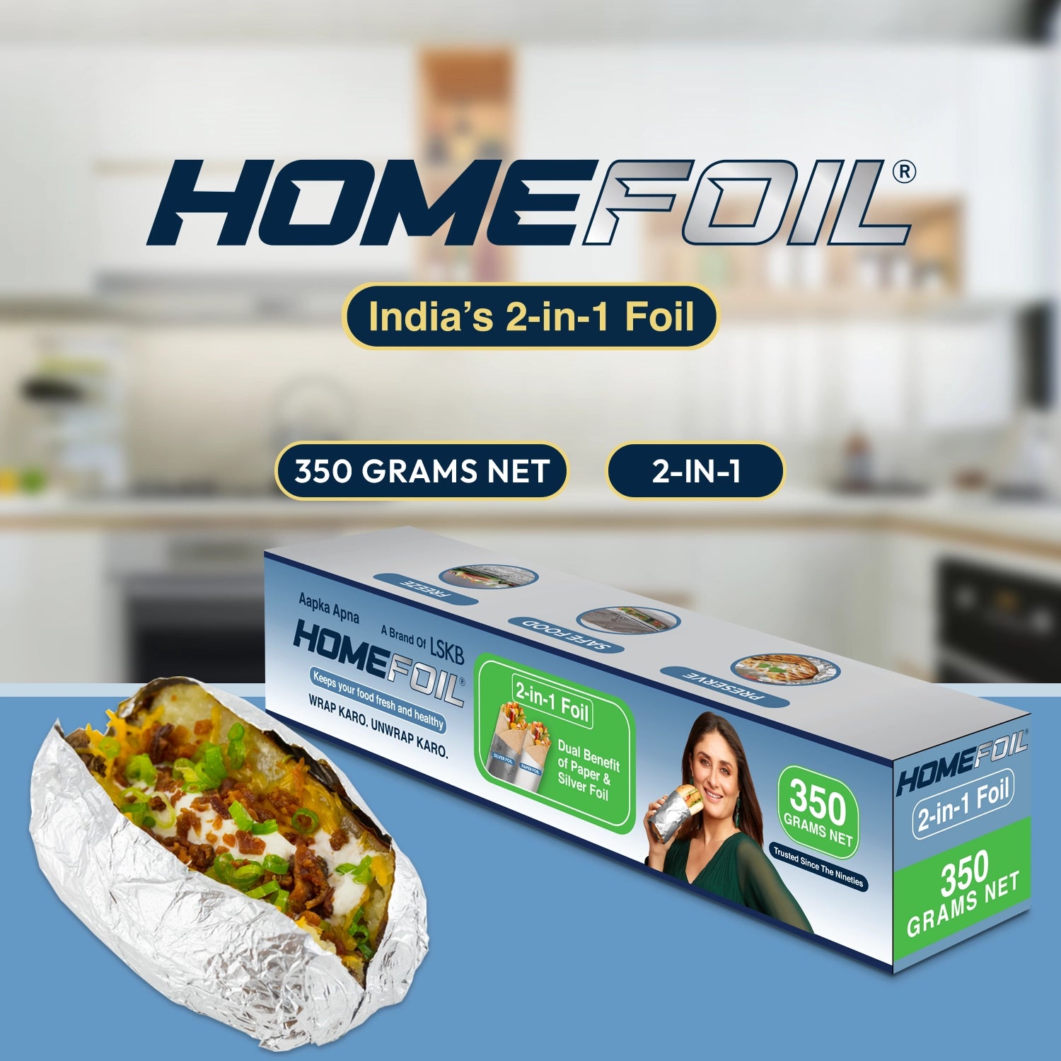 HOMEFOIL 2-in-1 Paper & Silver Foil (350 Grams)