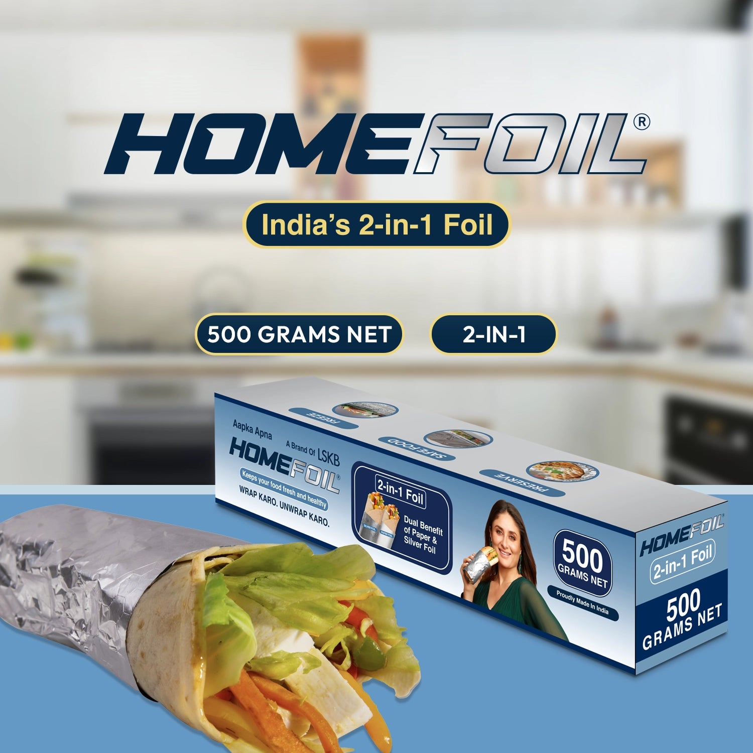 HOMEFOIL 2-in-1 Paper & Silver Foil (500 Grams)