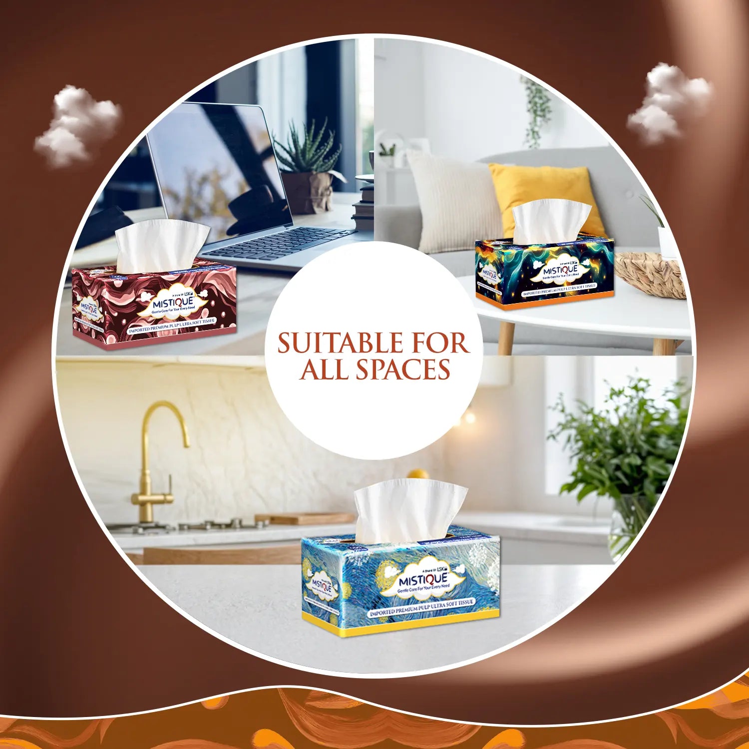 MISTIQUE 2 Ply Facial Tissue Paper | Pack of 3 (200 Pulls Per Box, 400 Sheets)