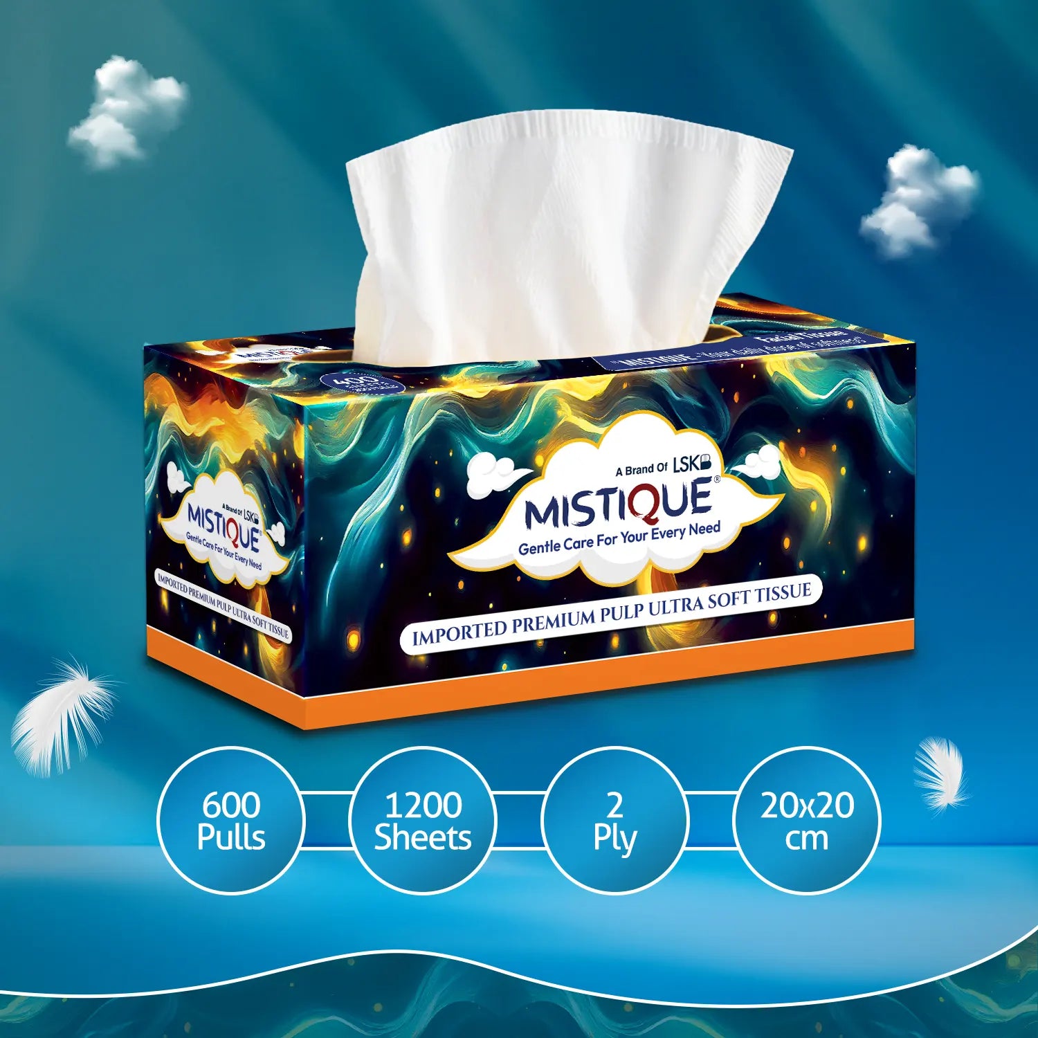 MISTIQUE 2 Ply Facial Tissue Paper | Pack of 3 (200 Pulls Per Box, 400 Sheets)