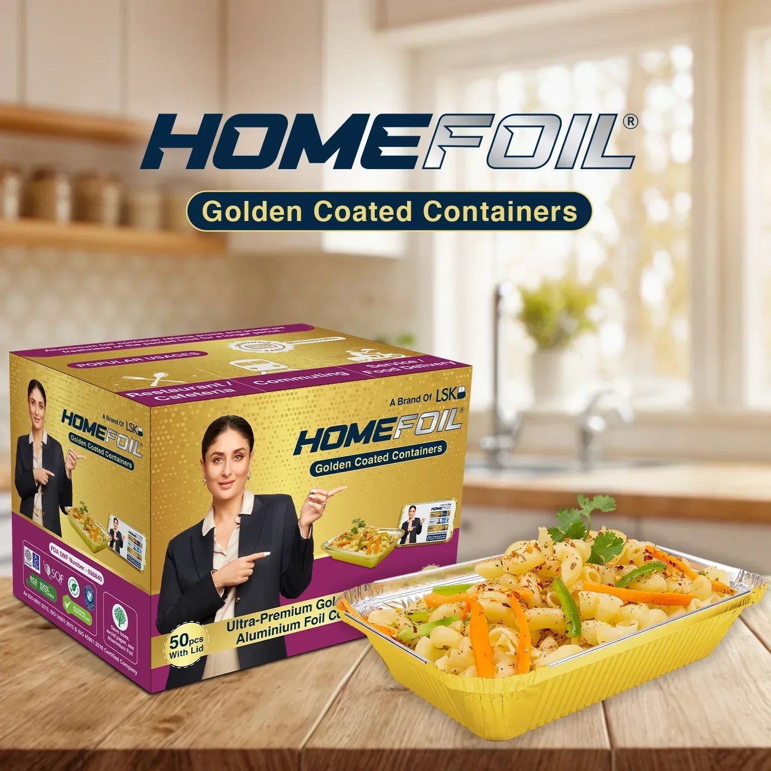 HOMEFOIL Golden Coated Containers