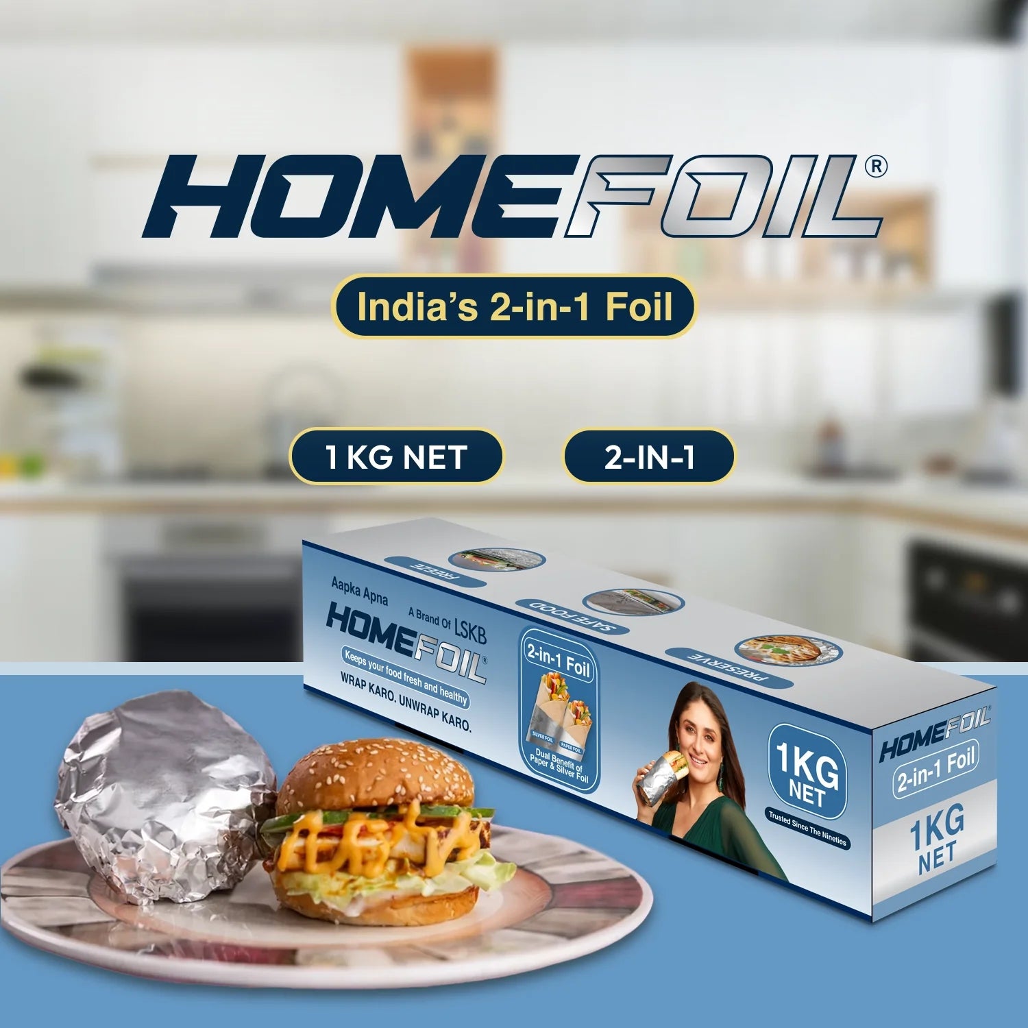 HOMEFOIL 2-in-1 Paper + Silver Foil