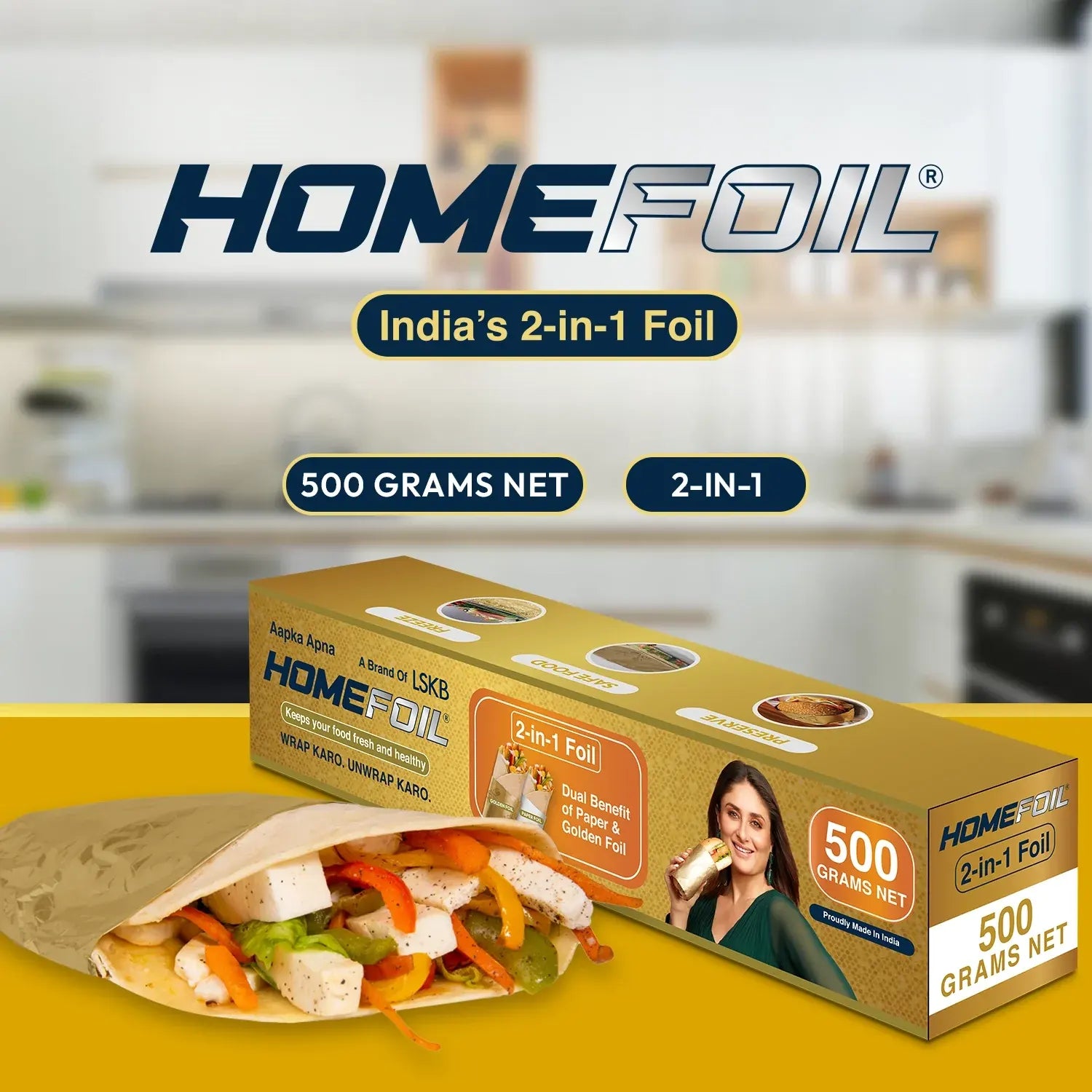 HOMEFOIL 2-in-1 Paper & Golden Foil (500 Grams)