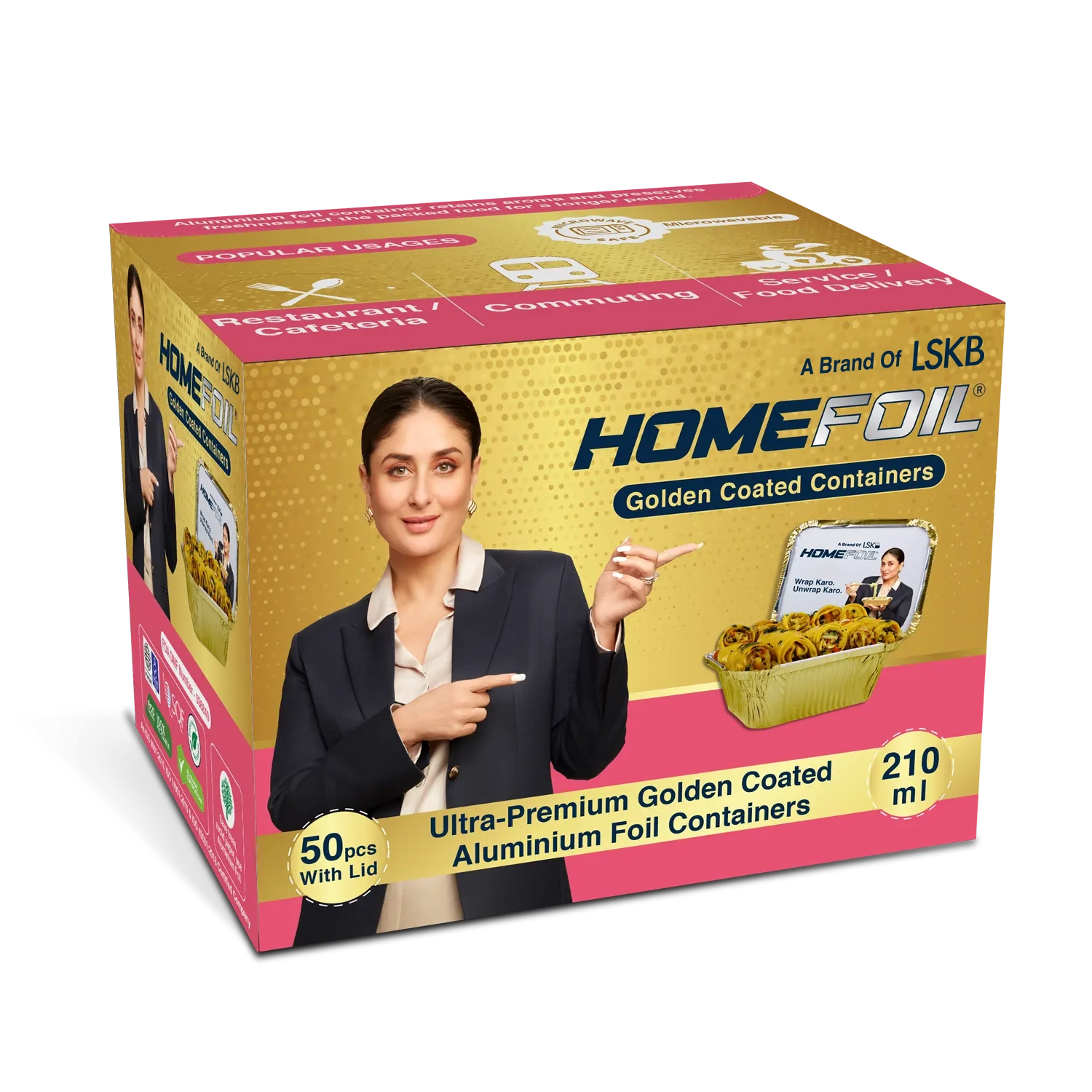 HOMEFOIL Golden Coated Containers 210ml