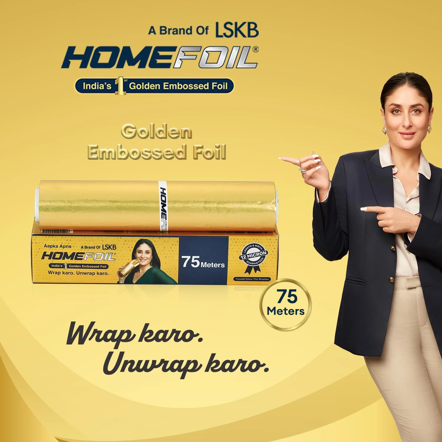 HOMEFOIL 75 Meters Golden Embossed Foil