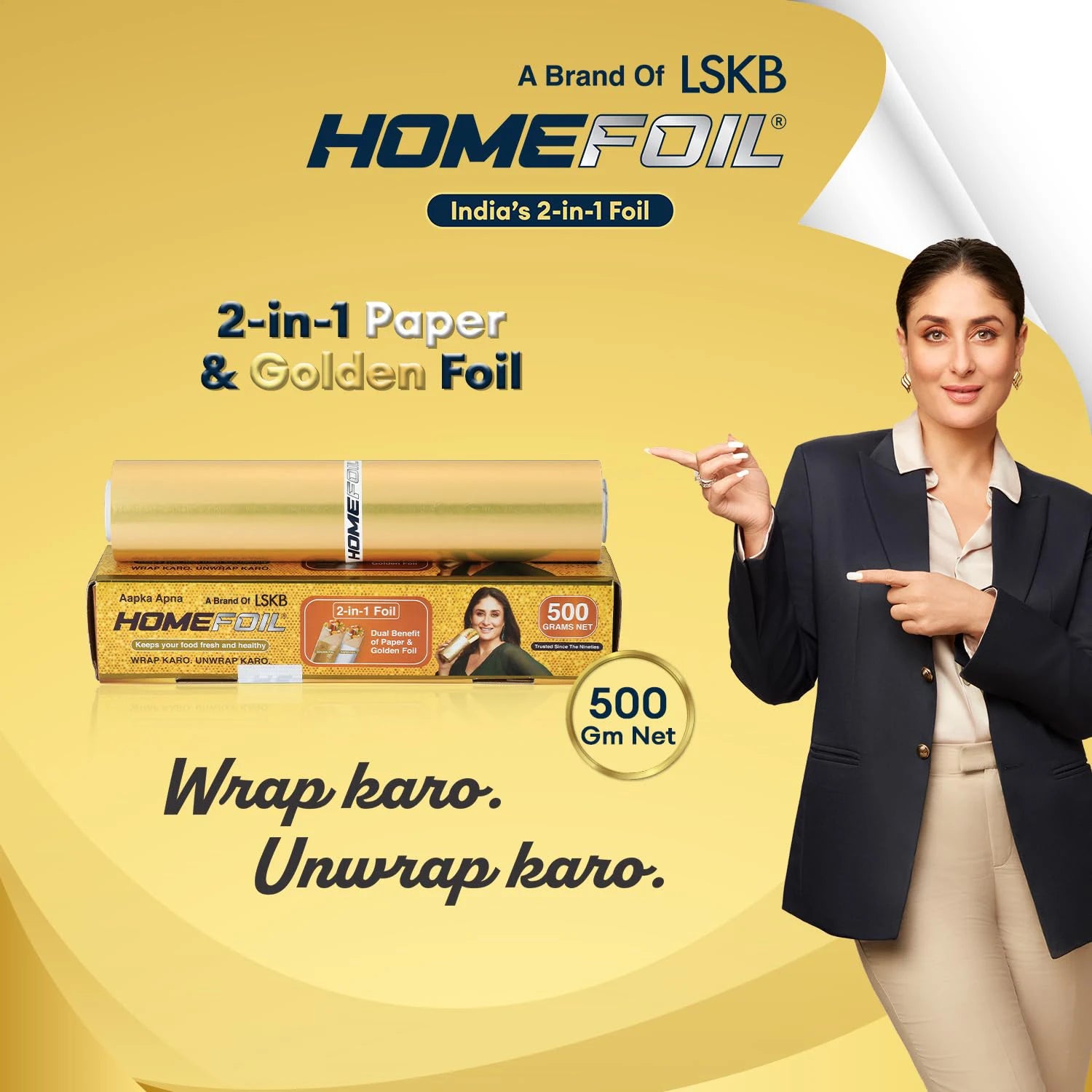 HOMEFOIL 2-in-1 Paper & Golden Foil (500 Grams)