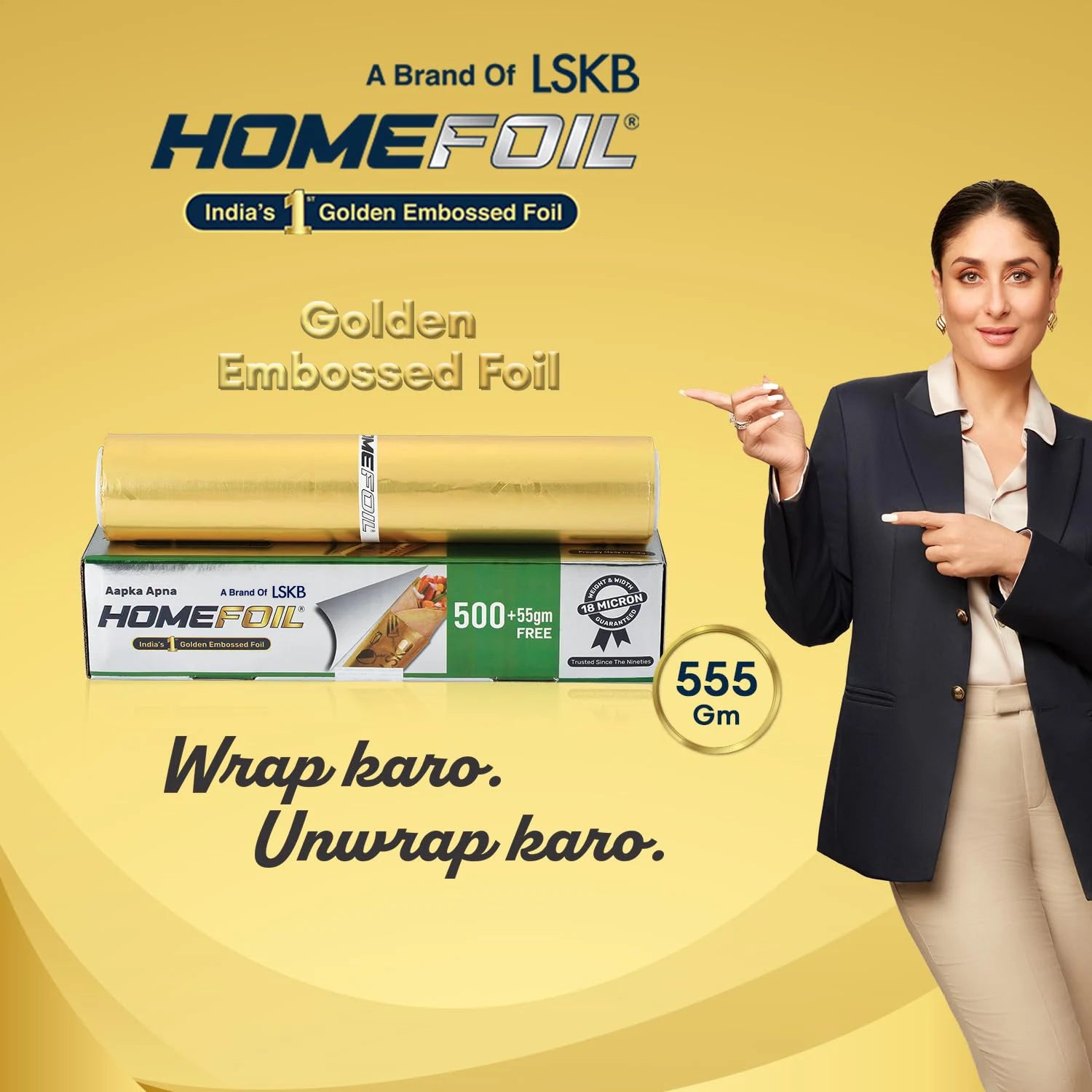 HOMEFOIL 500+55 gm Free Golden Embossed Foil