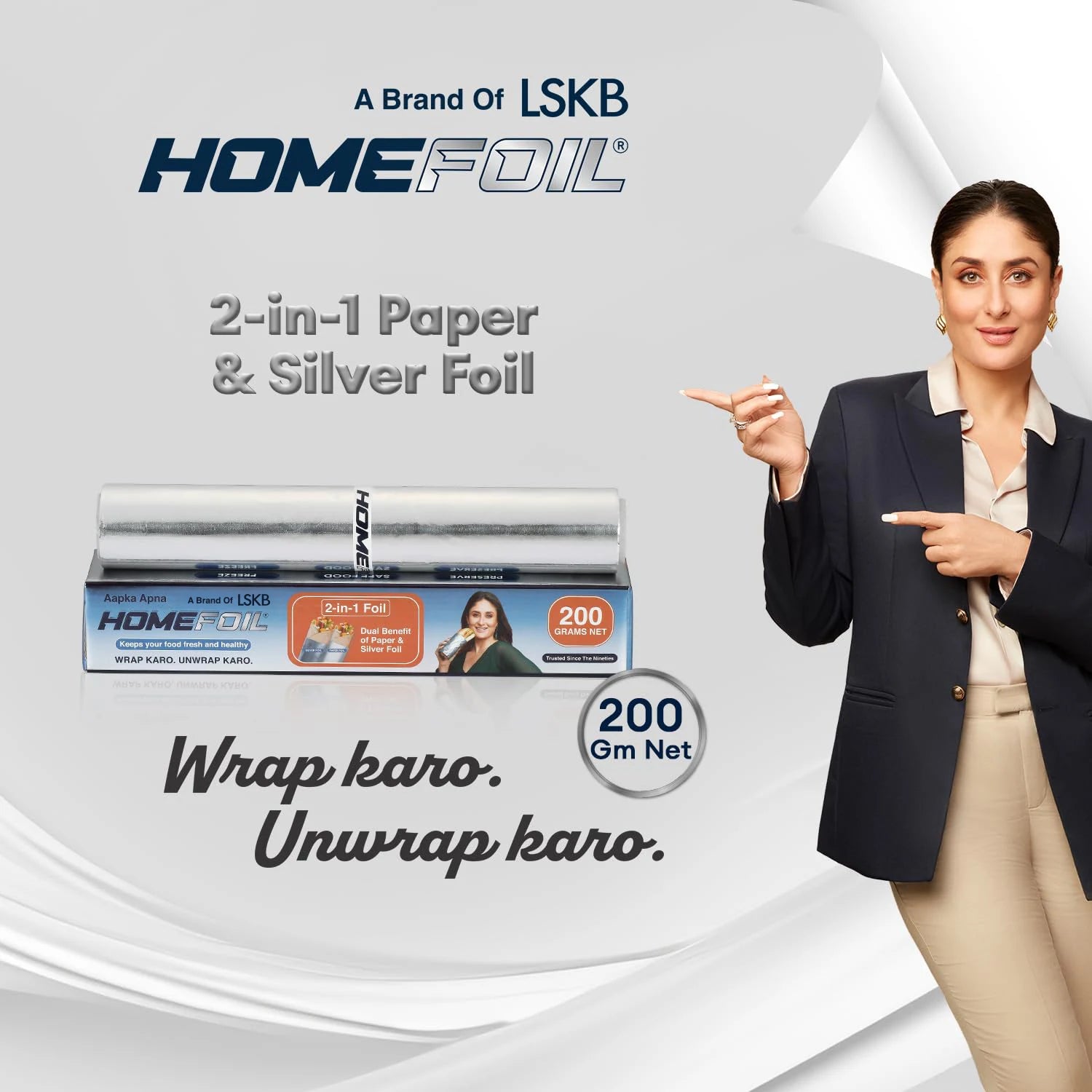 HOMEFOIL 2-in-1 Paper & Silver Foil (200 Grams)