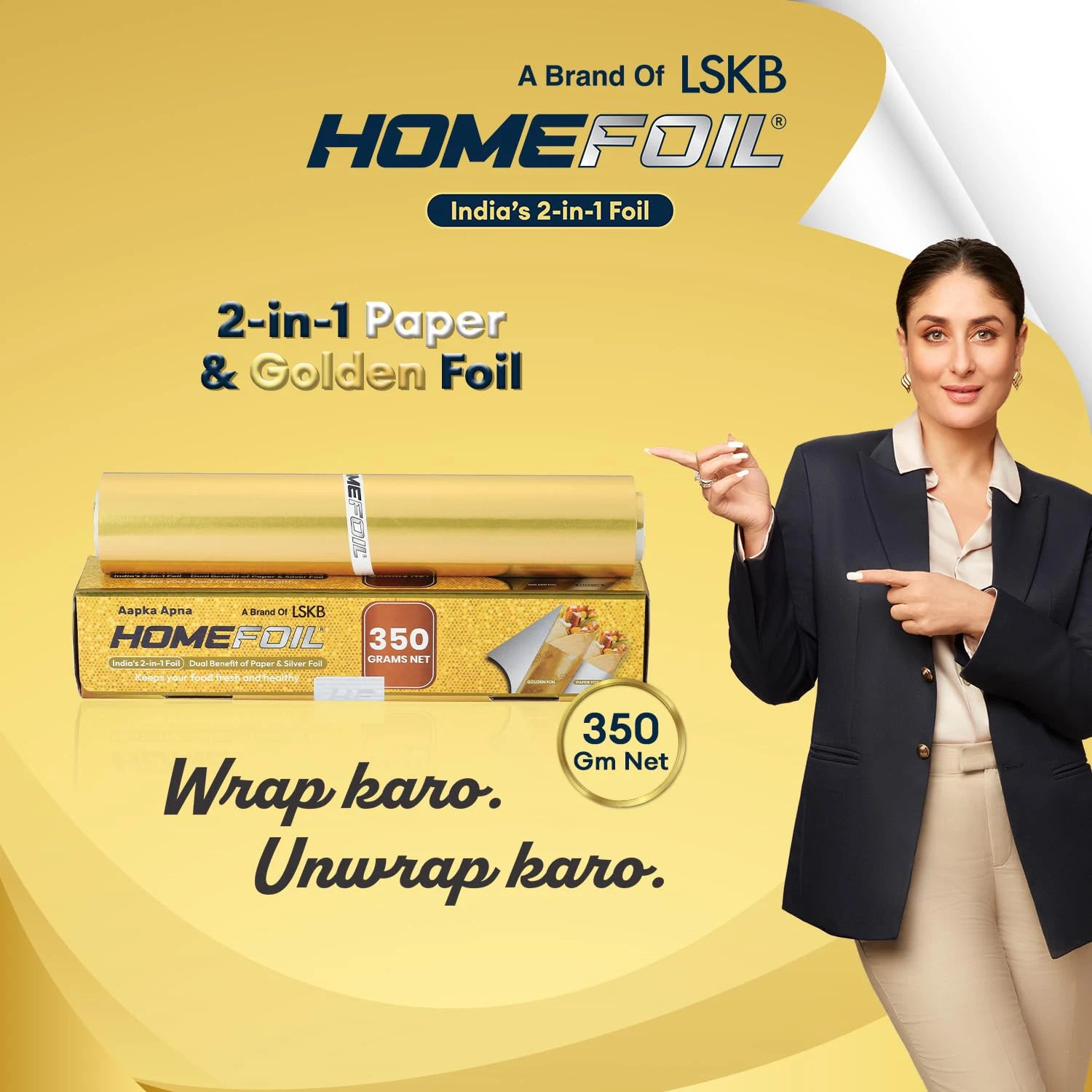 HOMEFOIL 2-in-1 Paper & Golden Foil (350 Grams)