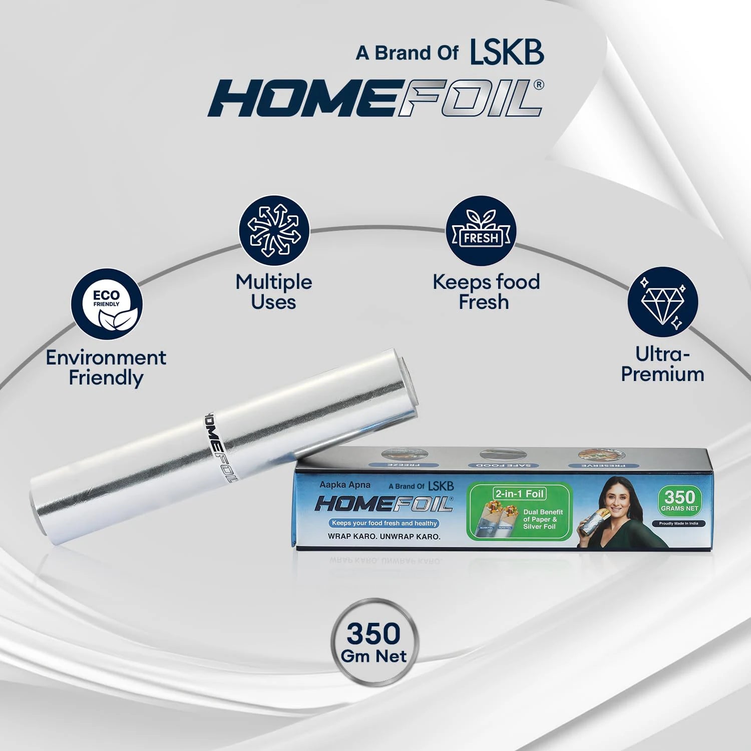 HOMEFOIL 2-in-1 Paper & Silver Foil (350 Grams)