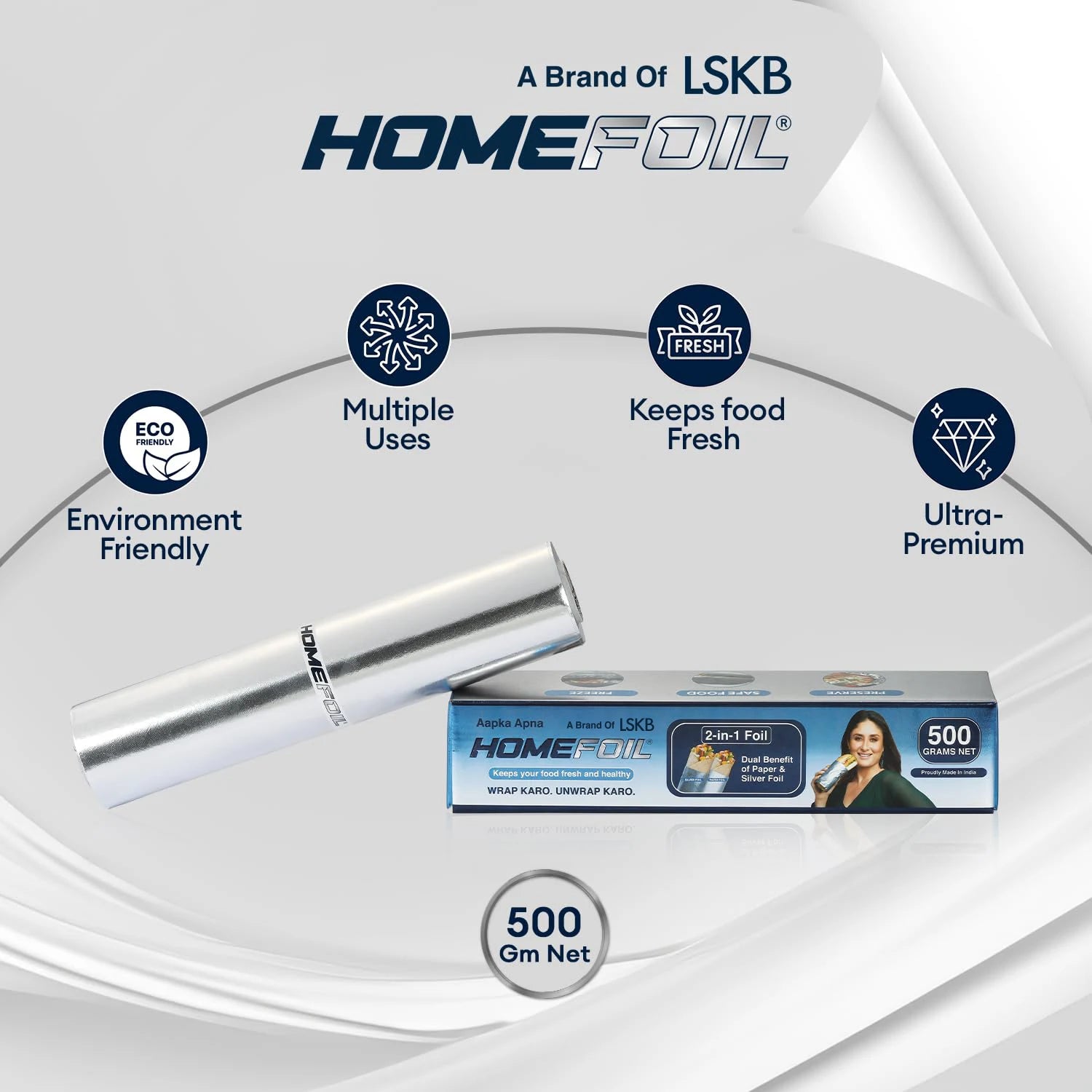 HOMEFOIL 2-in-1 Paper & Silver Foil (500 Grams)