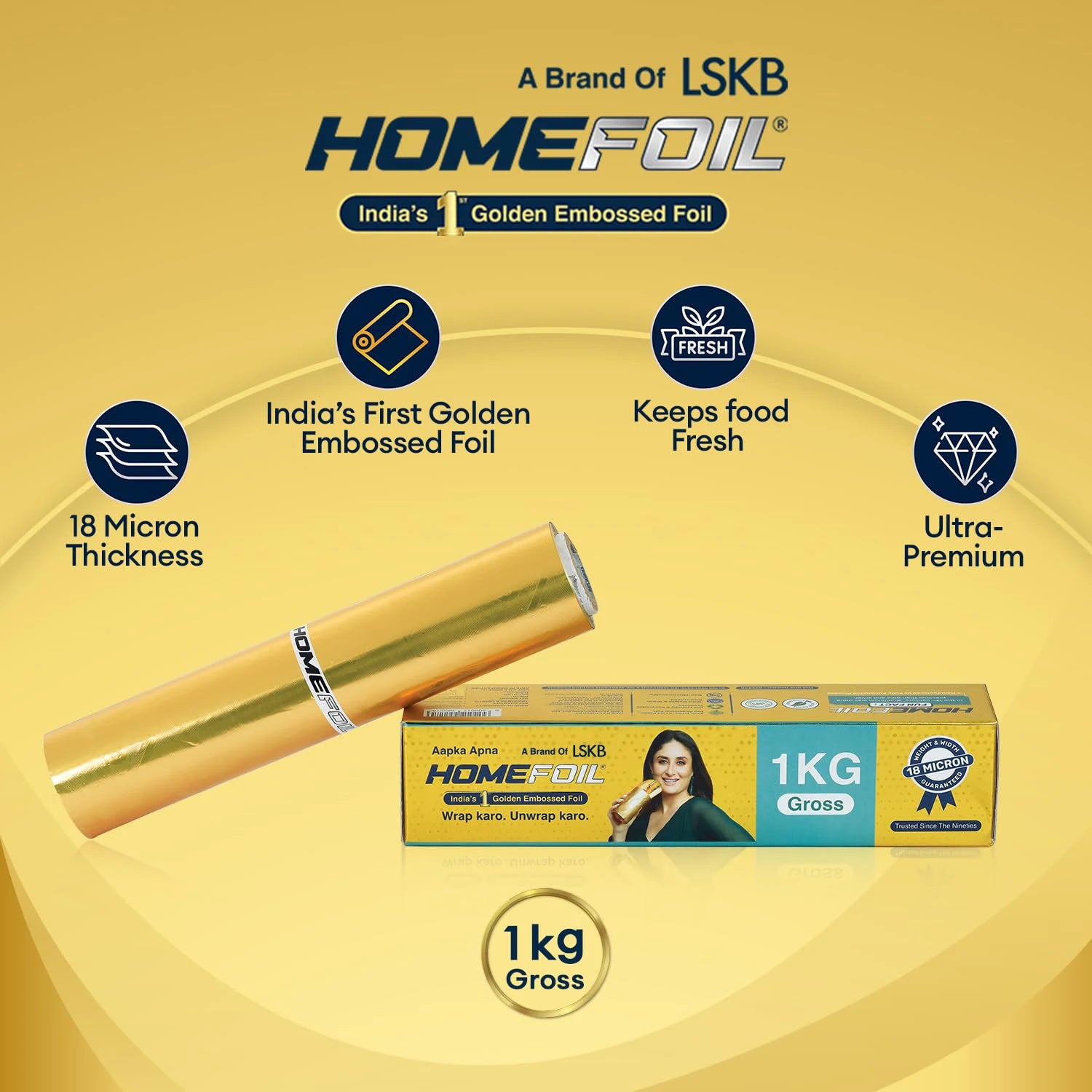 HOMEFOIL 1 Kg Gross Golden Embossed Foil