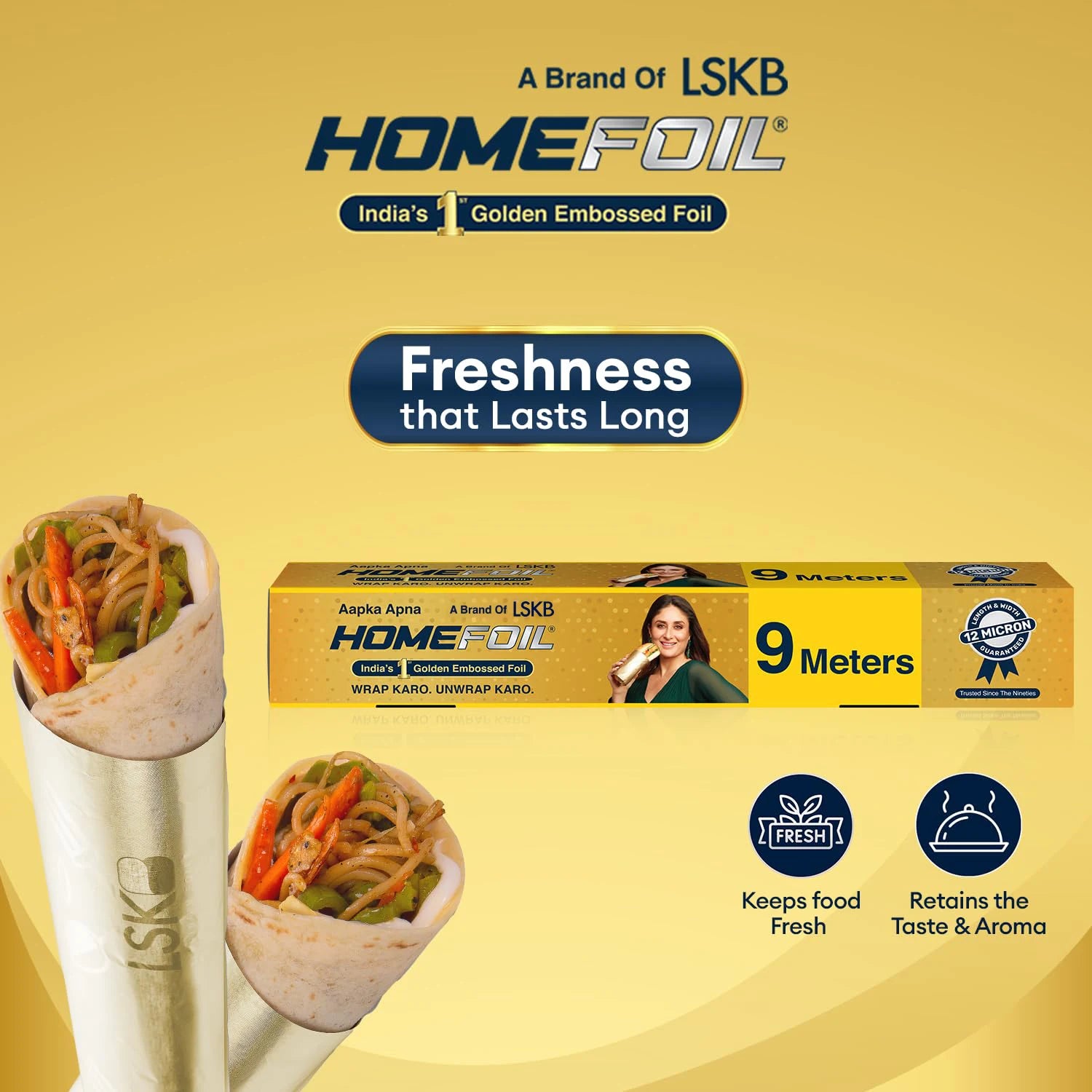 HOMEFOIL 9 Meters Golden Embossed Foil