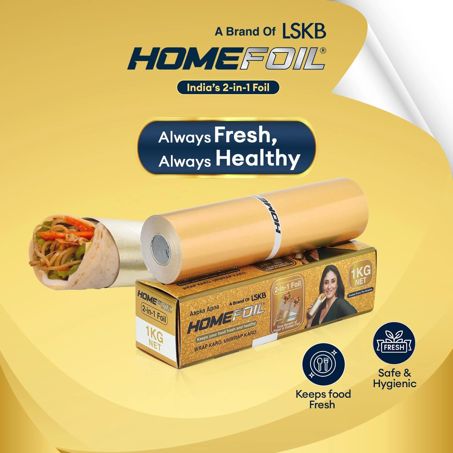 HOMEFOIL 2-in-1 Paper & Golden Foil (1 KG Net)