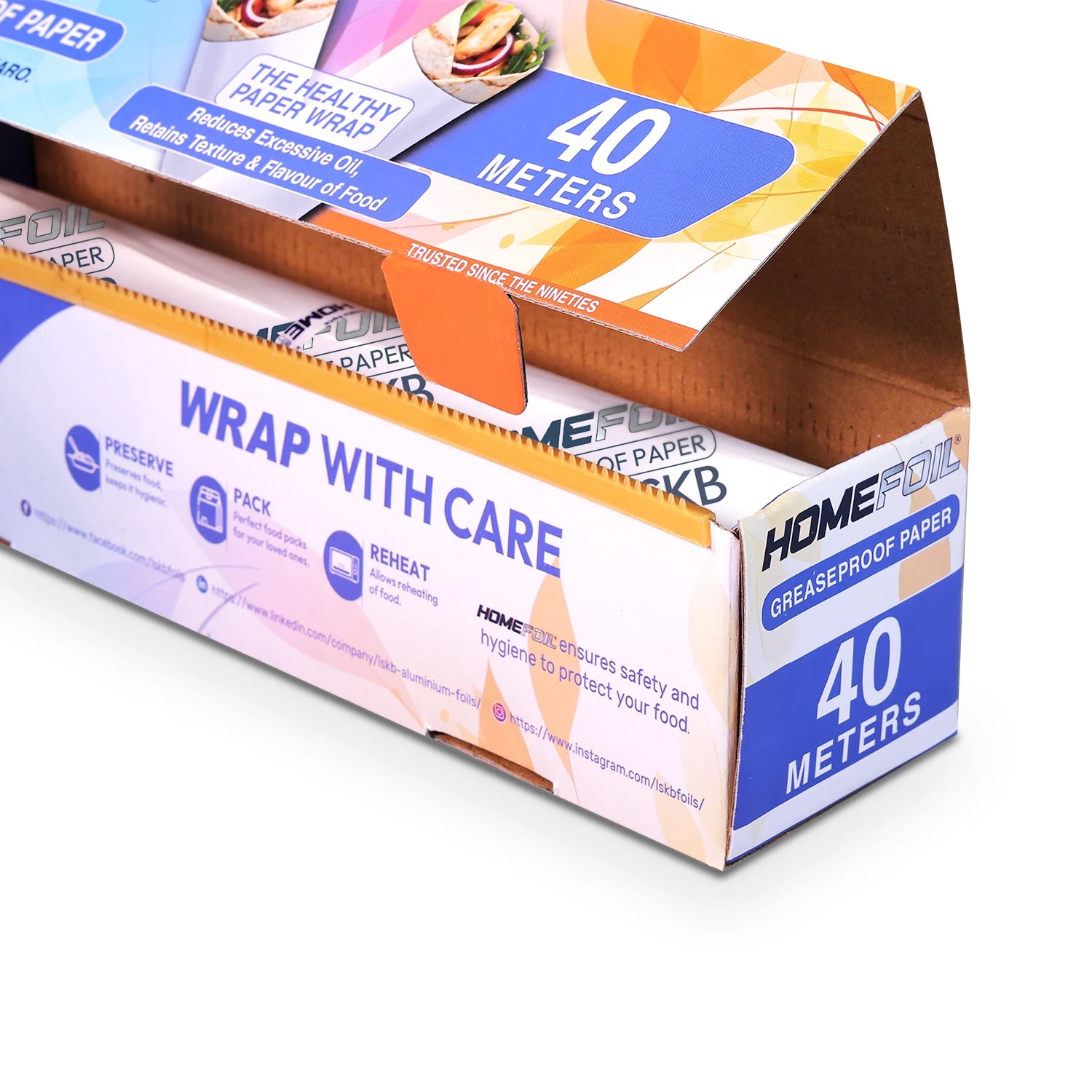Greaseproof Food Wrapping Paper Roll 40 Meter