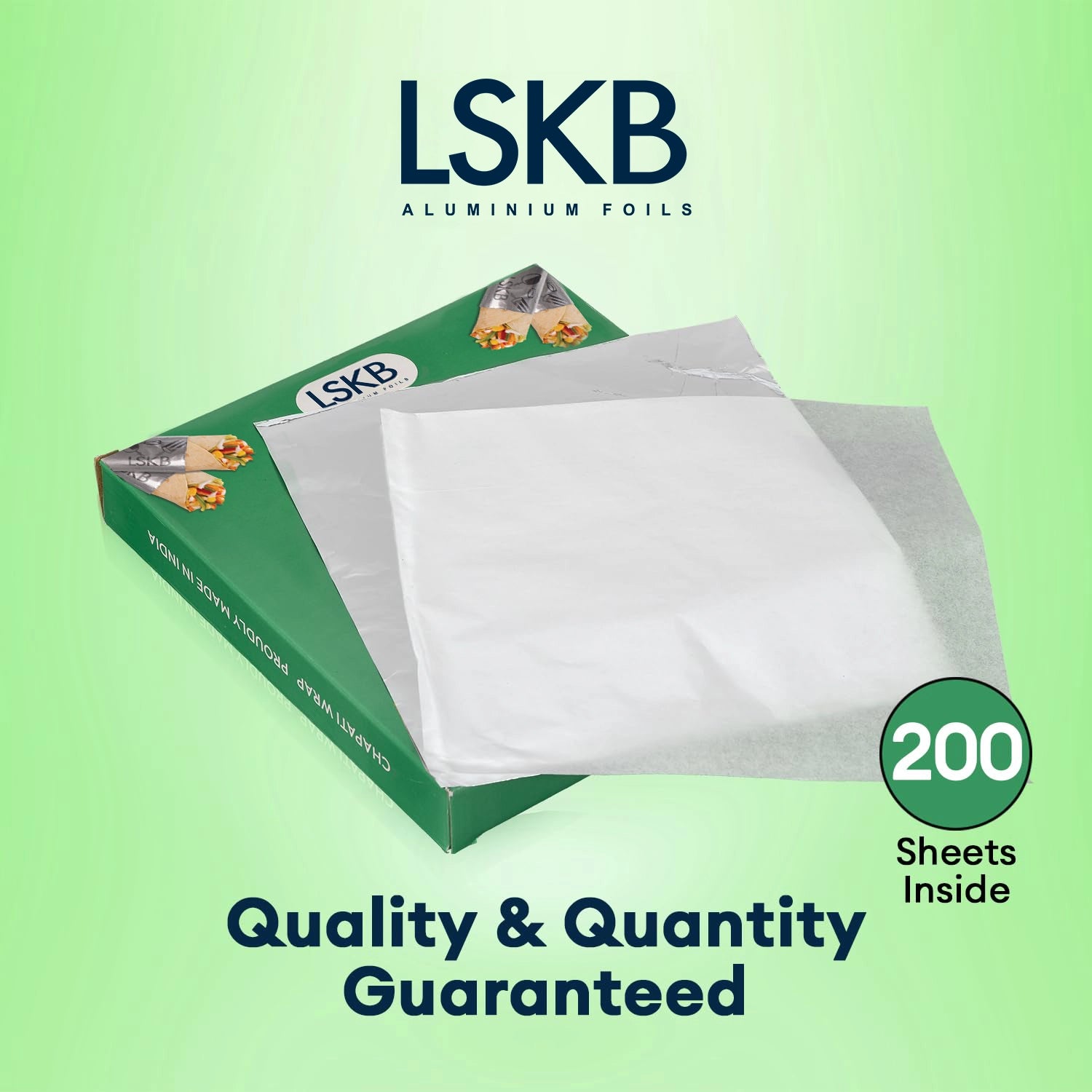 Chapati Wrap | 200 Pre-Cut Roti Wrapping Aluminium Foil Sheets